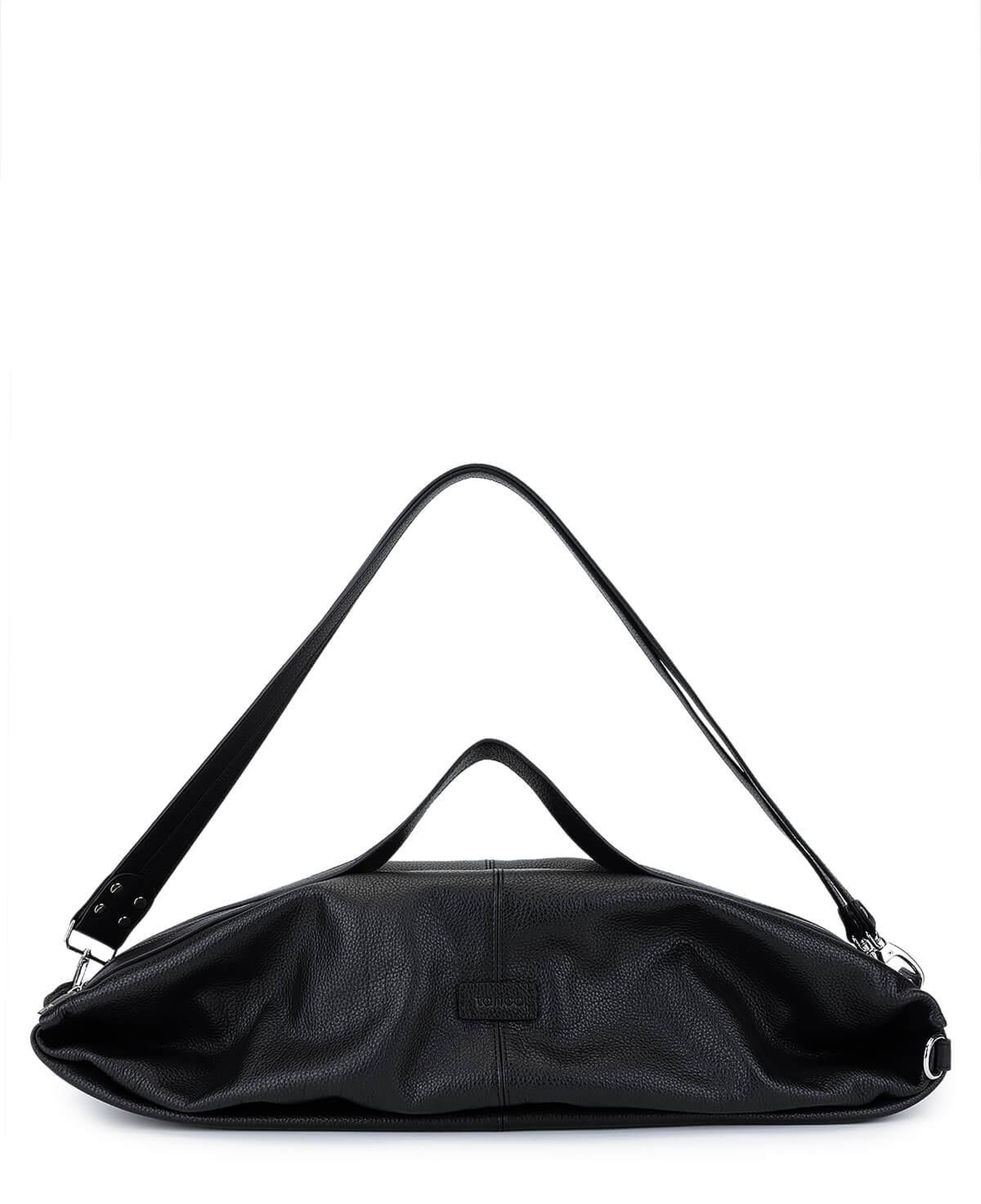 Tamer Tanca Unisex Hakiki Deri Siyah Floter Sırt Çantası