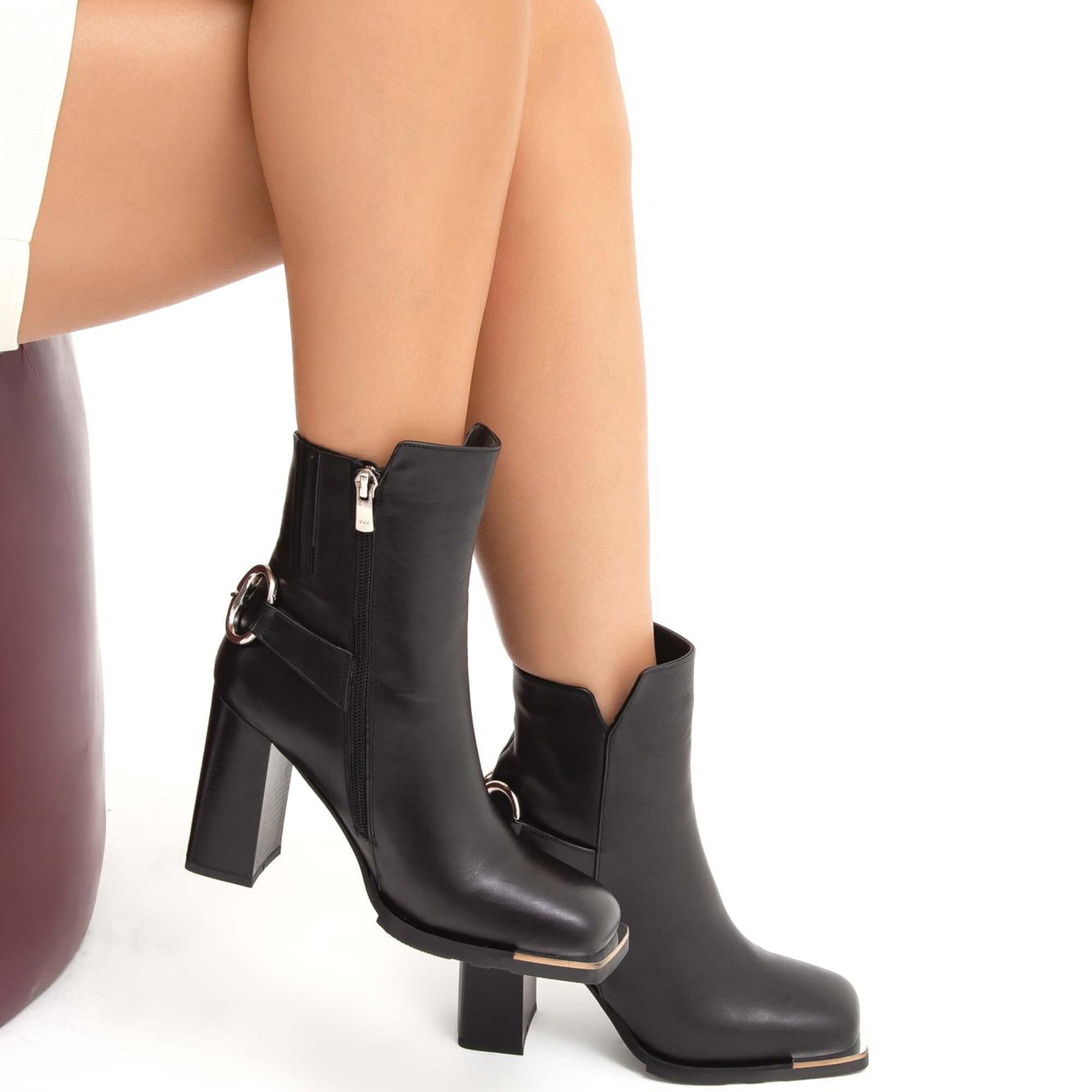 Tamer Tanca Kadın Hakiki Deri Siyah Analin Casual Bot