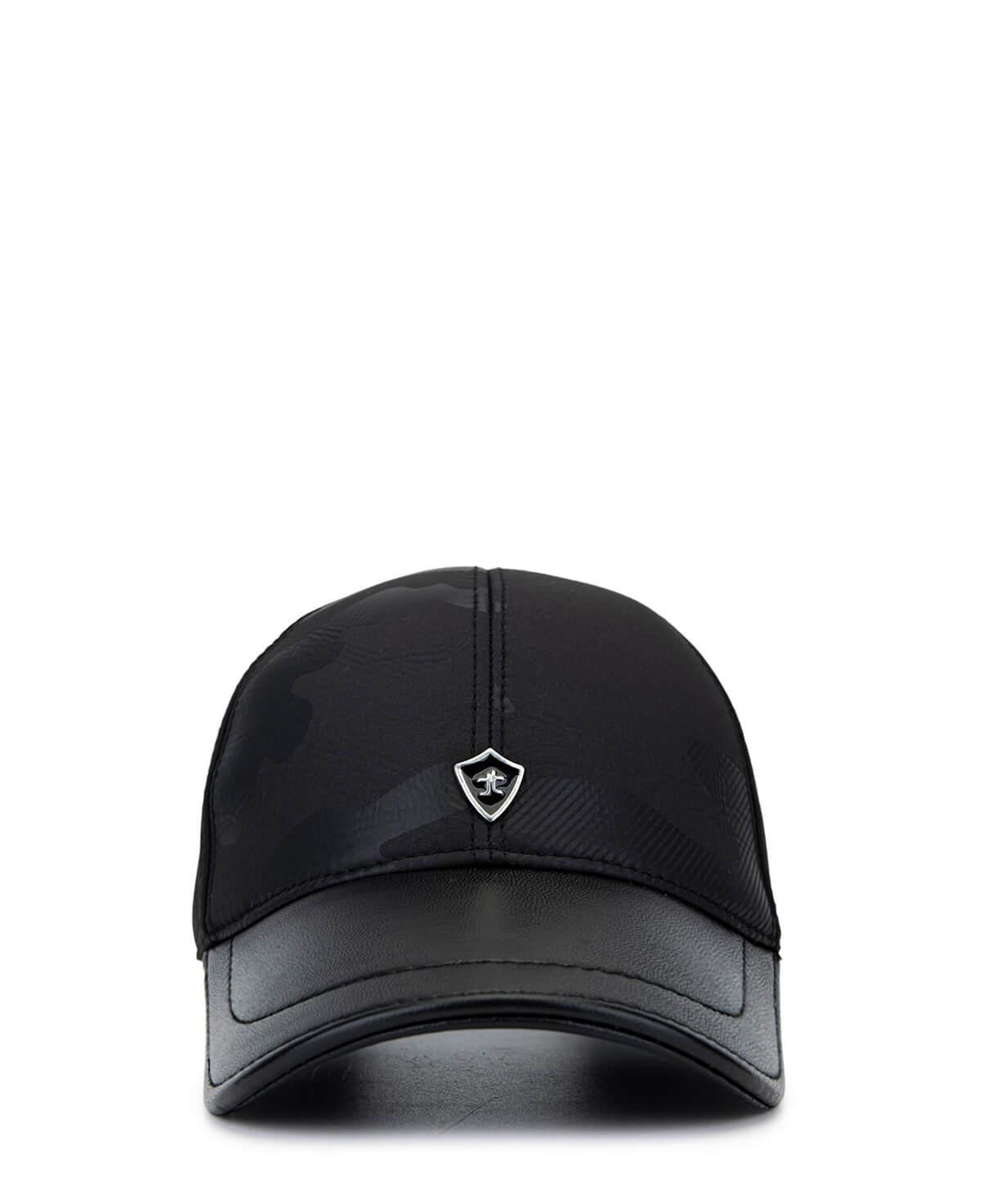 Tamer Tanca Erkek Deri & Tekstil Siyah Beyzbol Şapka