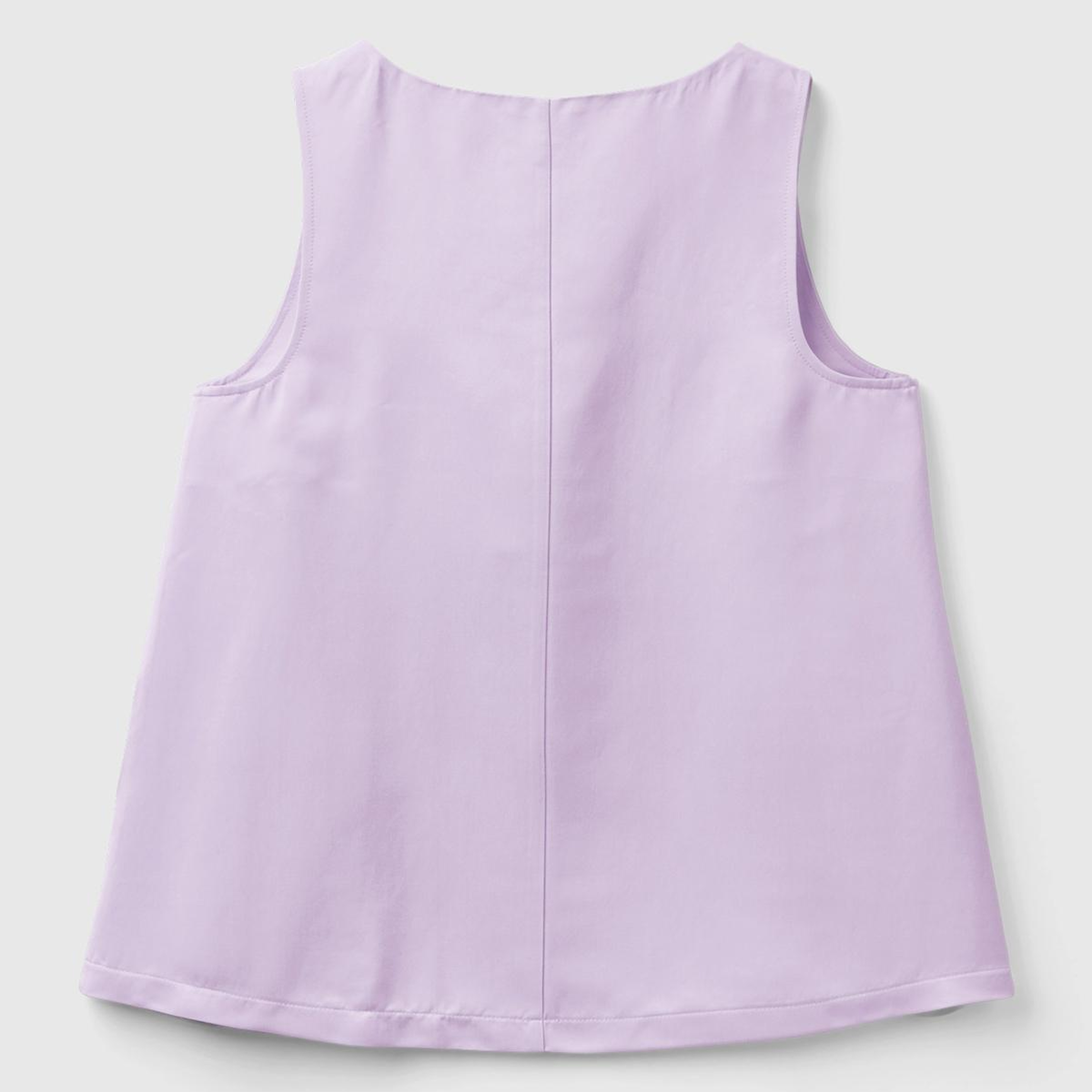 Kadın Lila Viskoz Karışımlı Saten Kolsuz Bluz