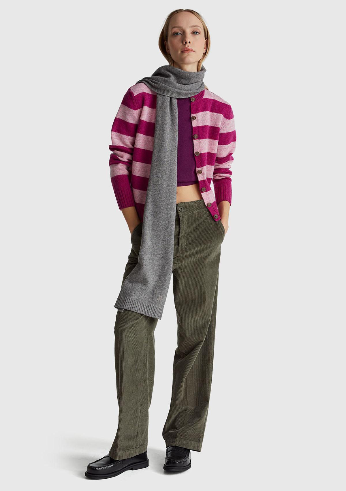 Kadın Mürdüm %100 Merino Bisiklet Yaka  Kısa Kollu Kazak