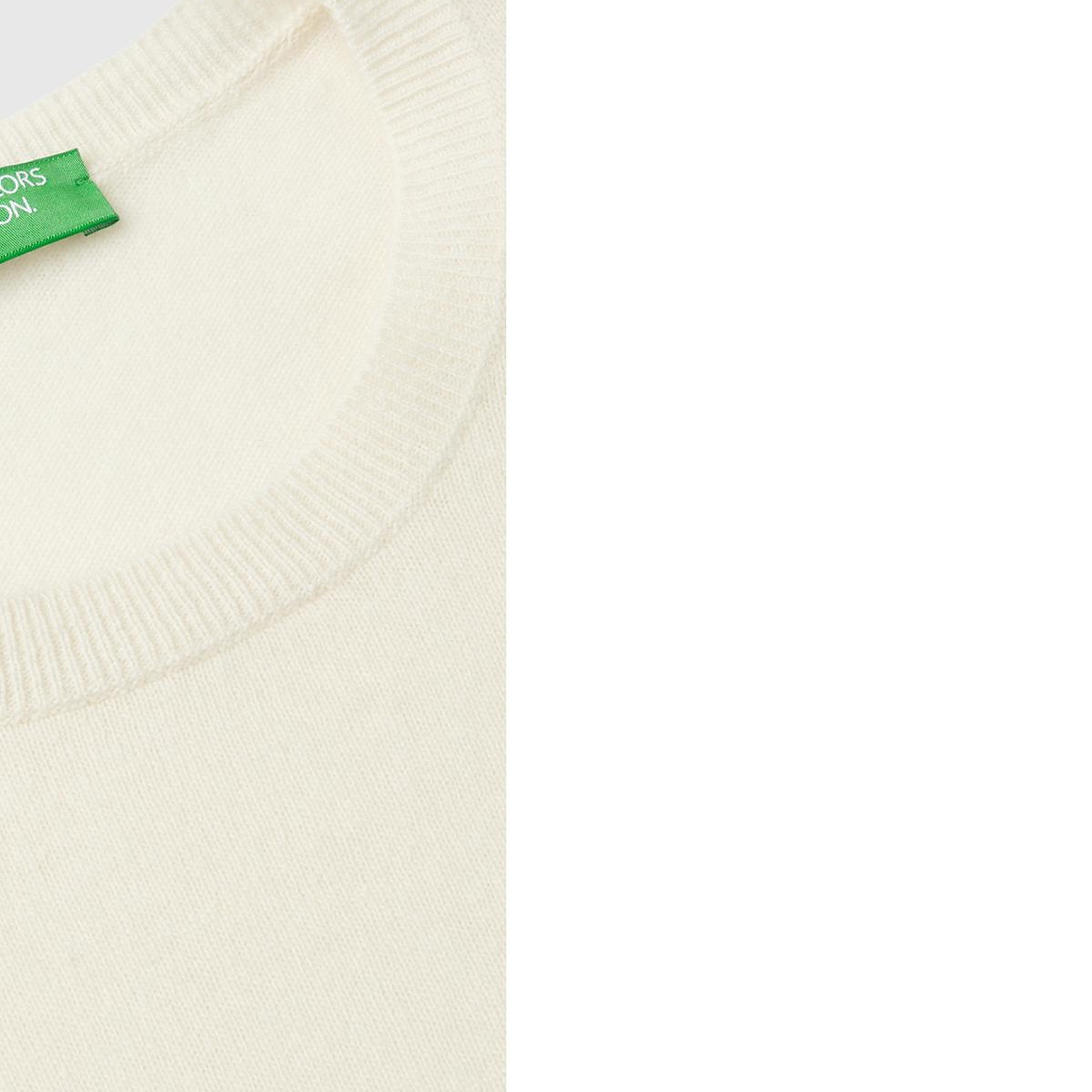 Kadın Krem %100 Merino Bisiklet Yaka Kazak