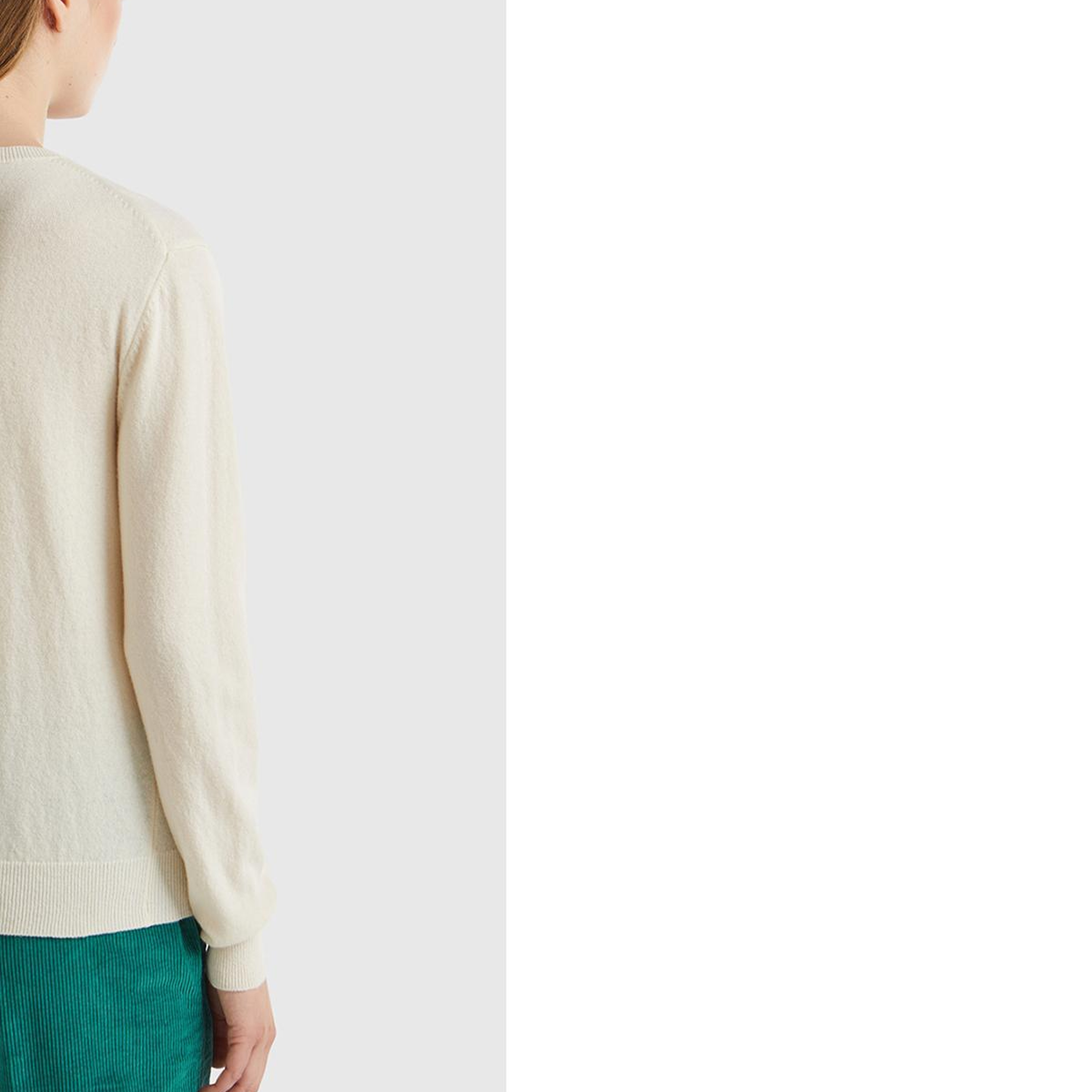 Kadın Krem %100 Merino Bisiklet Yaka Kazak