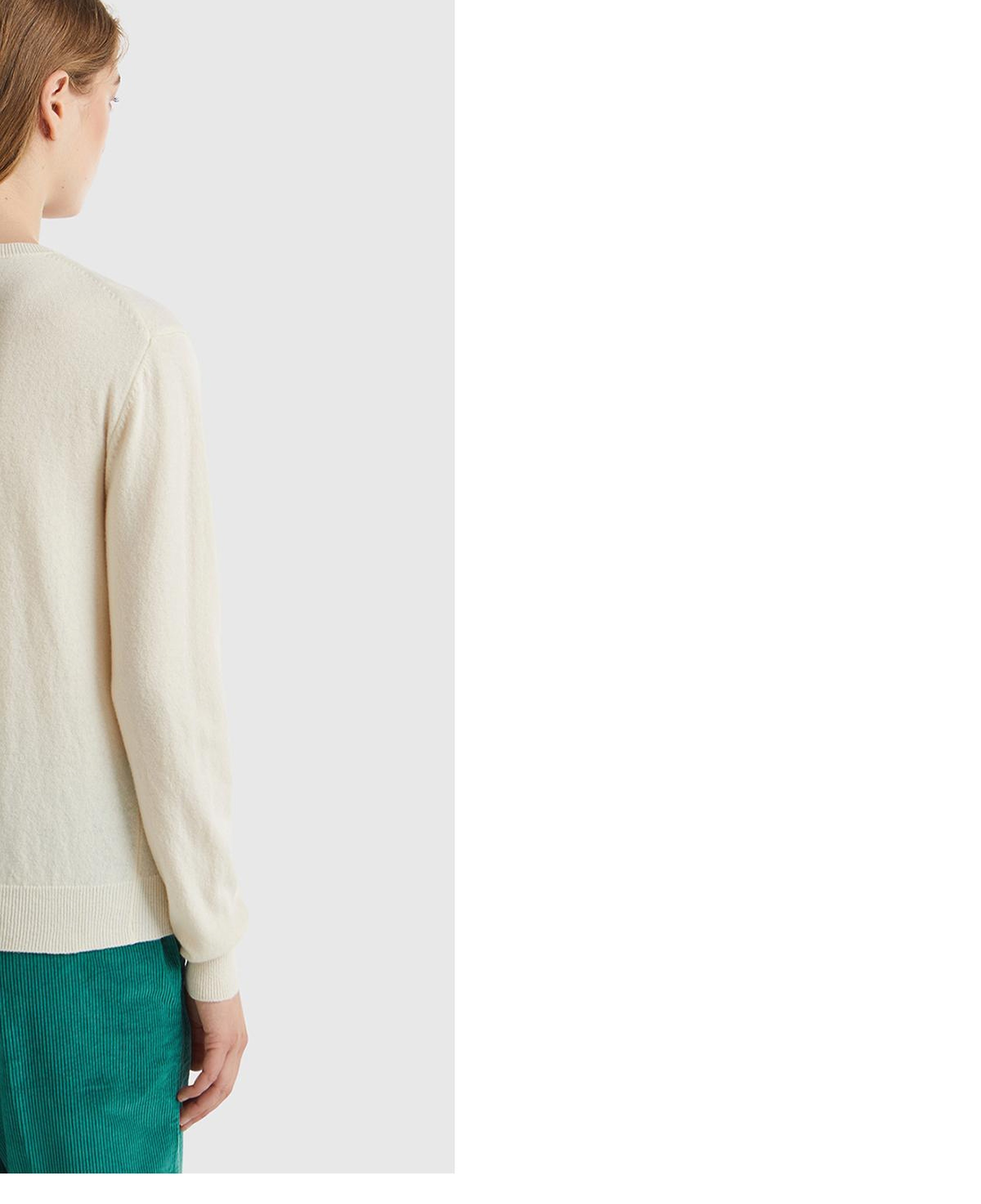 Kadın Krem %100 Merino Bisiklet Yaka Kazak