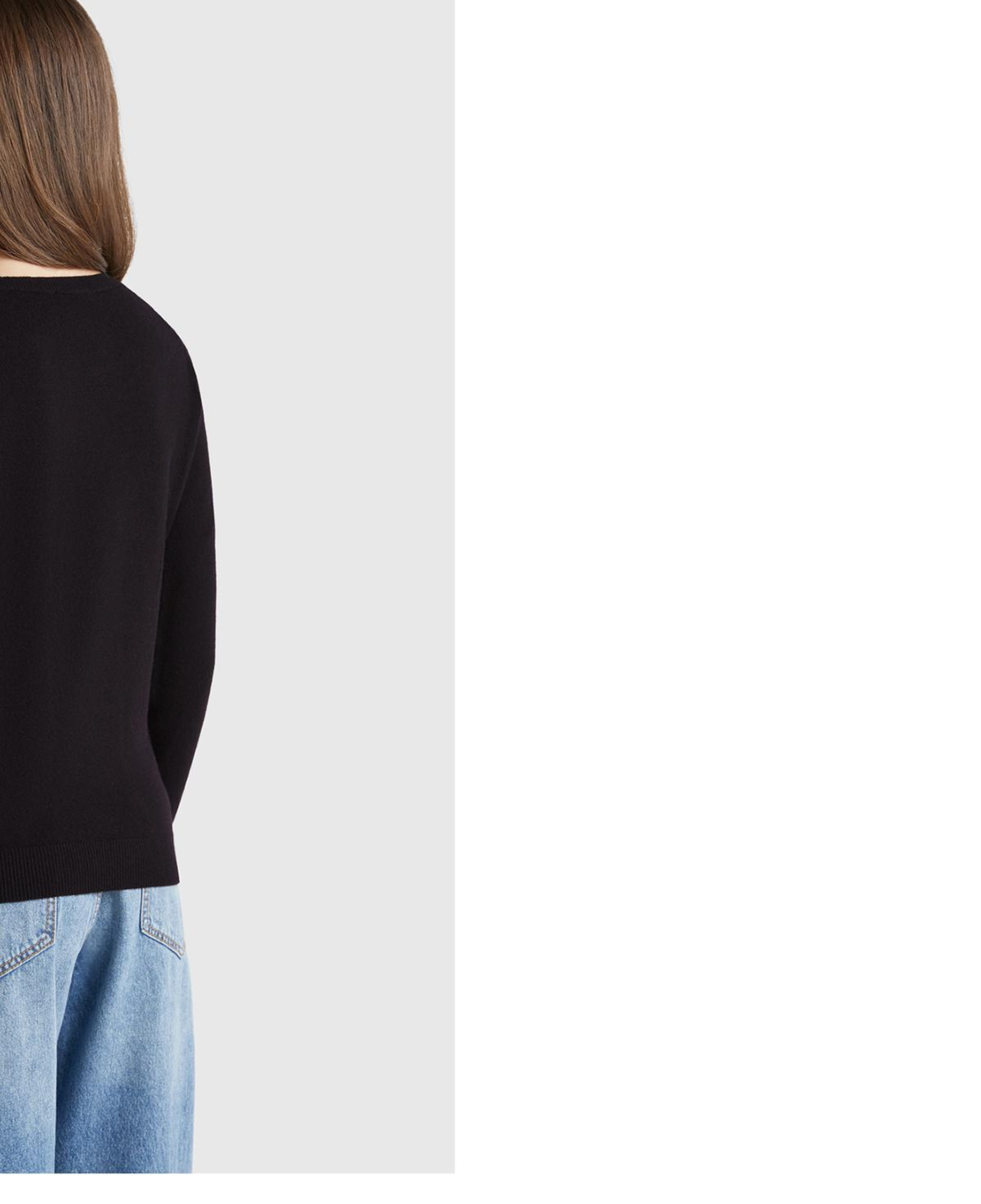 Kadın Siyah %100 Merino Bisiklet Yaka Kazak