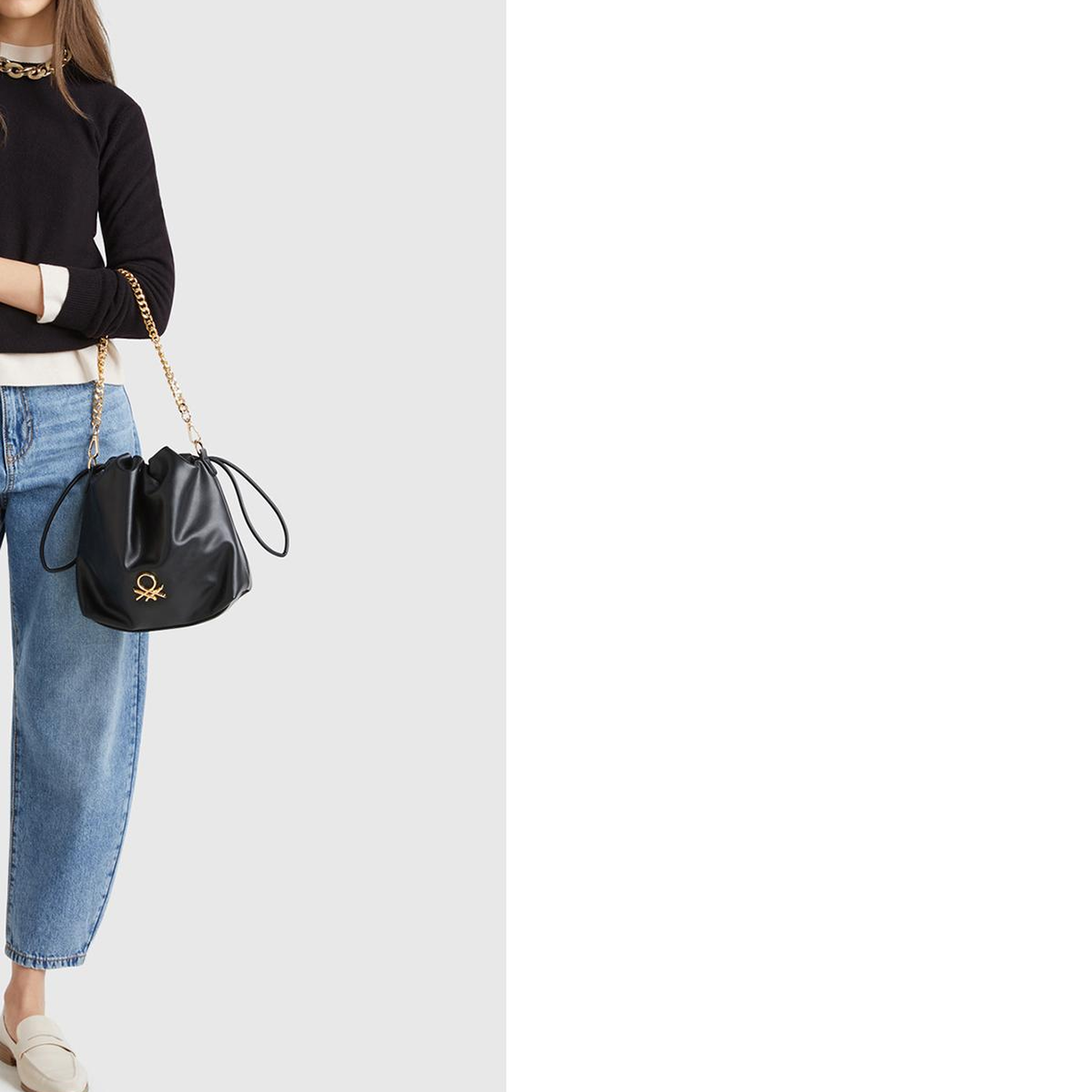 Kadın Siyah %100 Merino Bisiklet Yaka Kazak