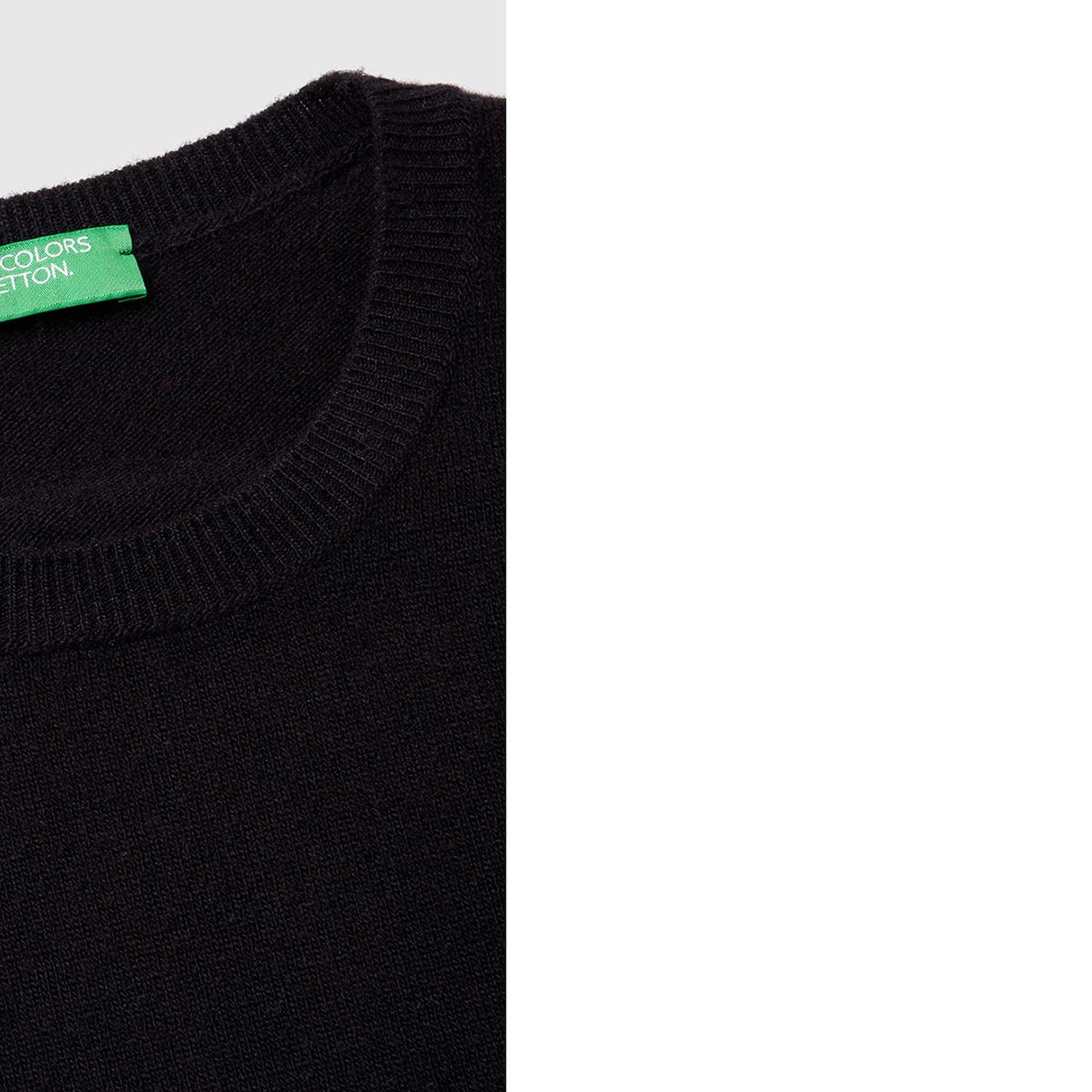 Kadın Siyah %100 Merino Bisiklet Yaka Kazak