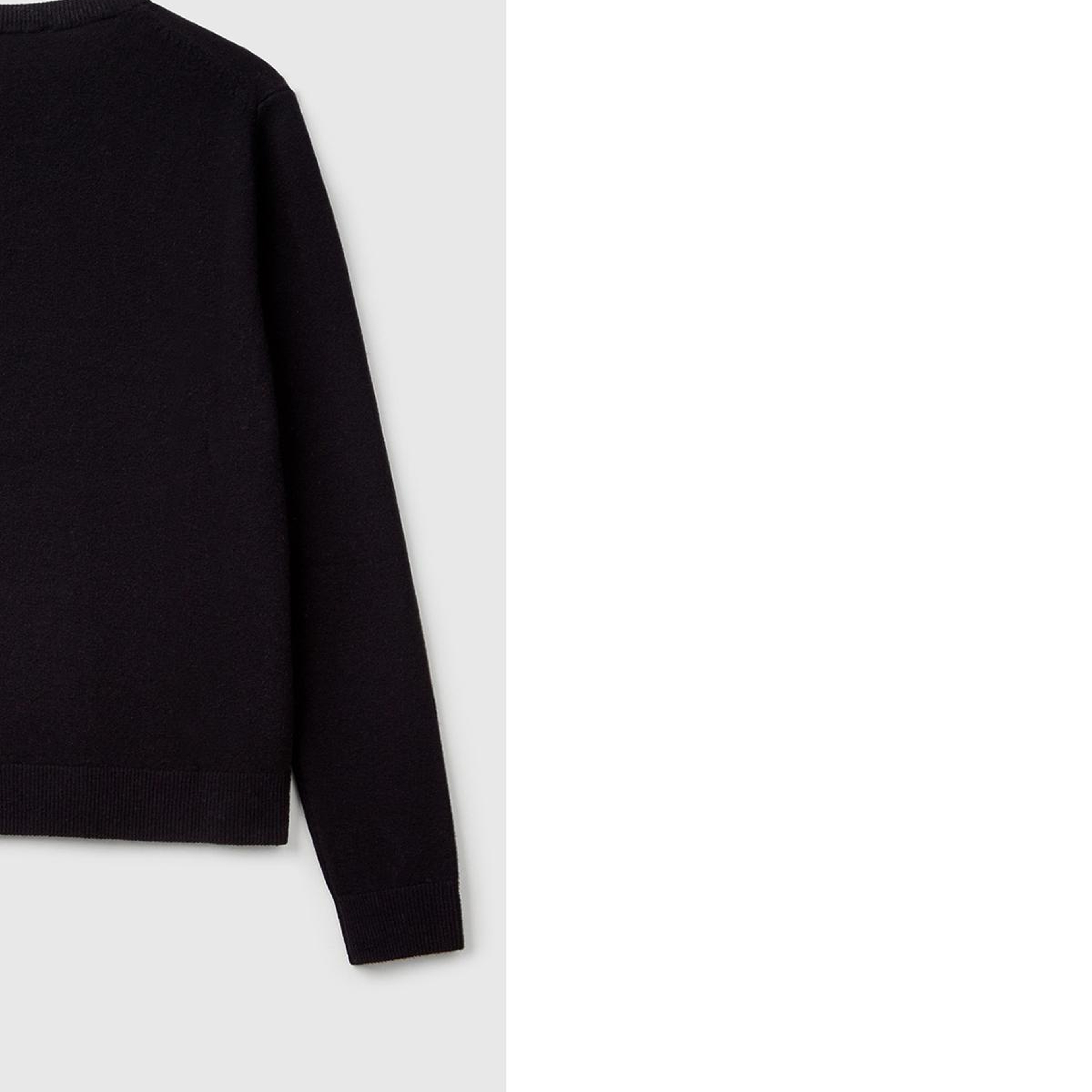 Kadın Siyah %100 Merino Bisiklet Yaka Kazak