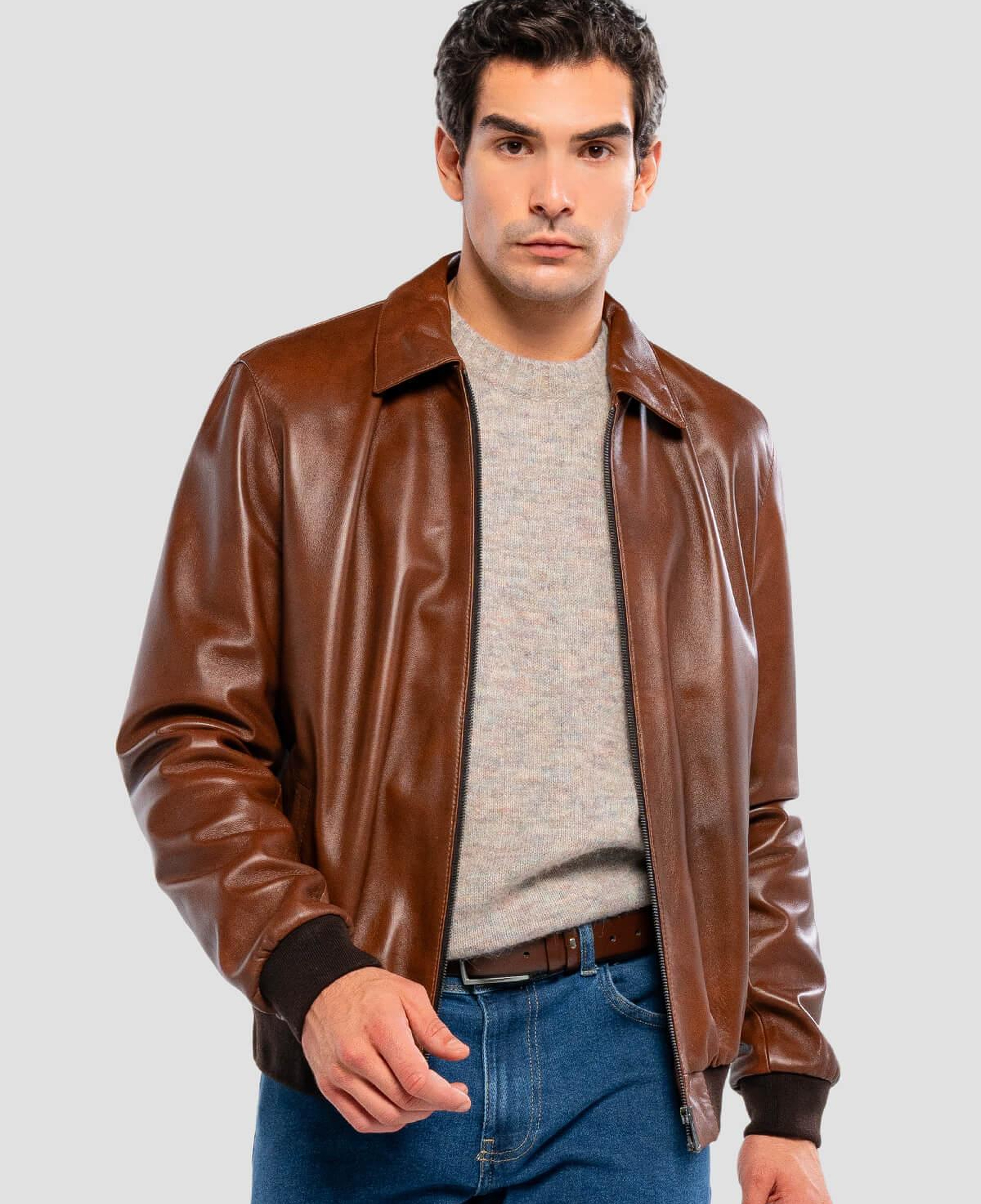 Tamer Tanca Erkek Hakiki Deri Fındık Deri Mont