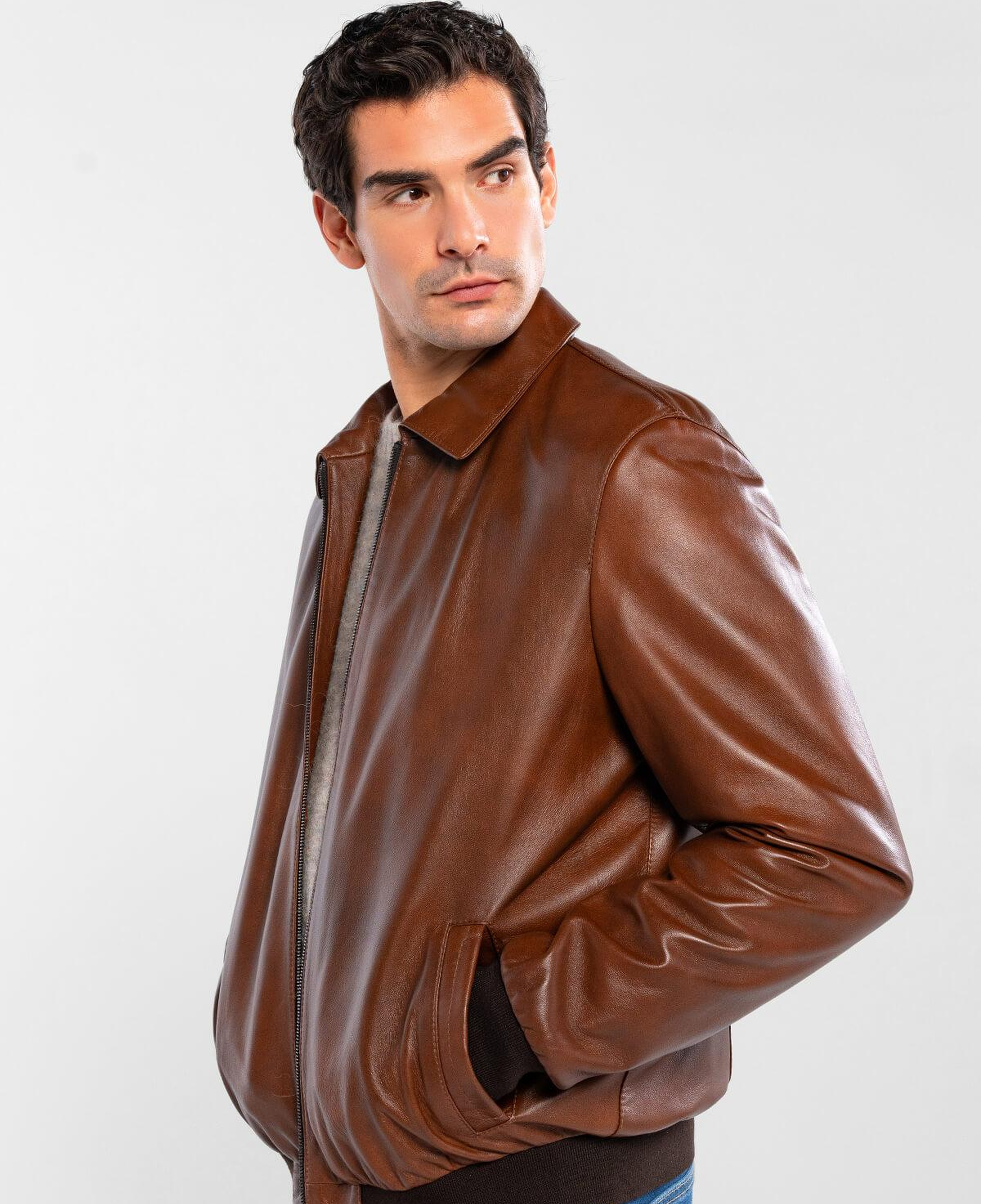 Tamer Tanca Erkek Hakiki Deri Fındık Deri Mont