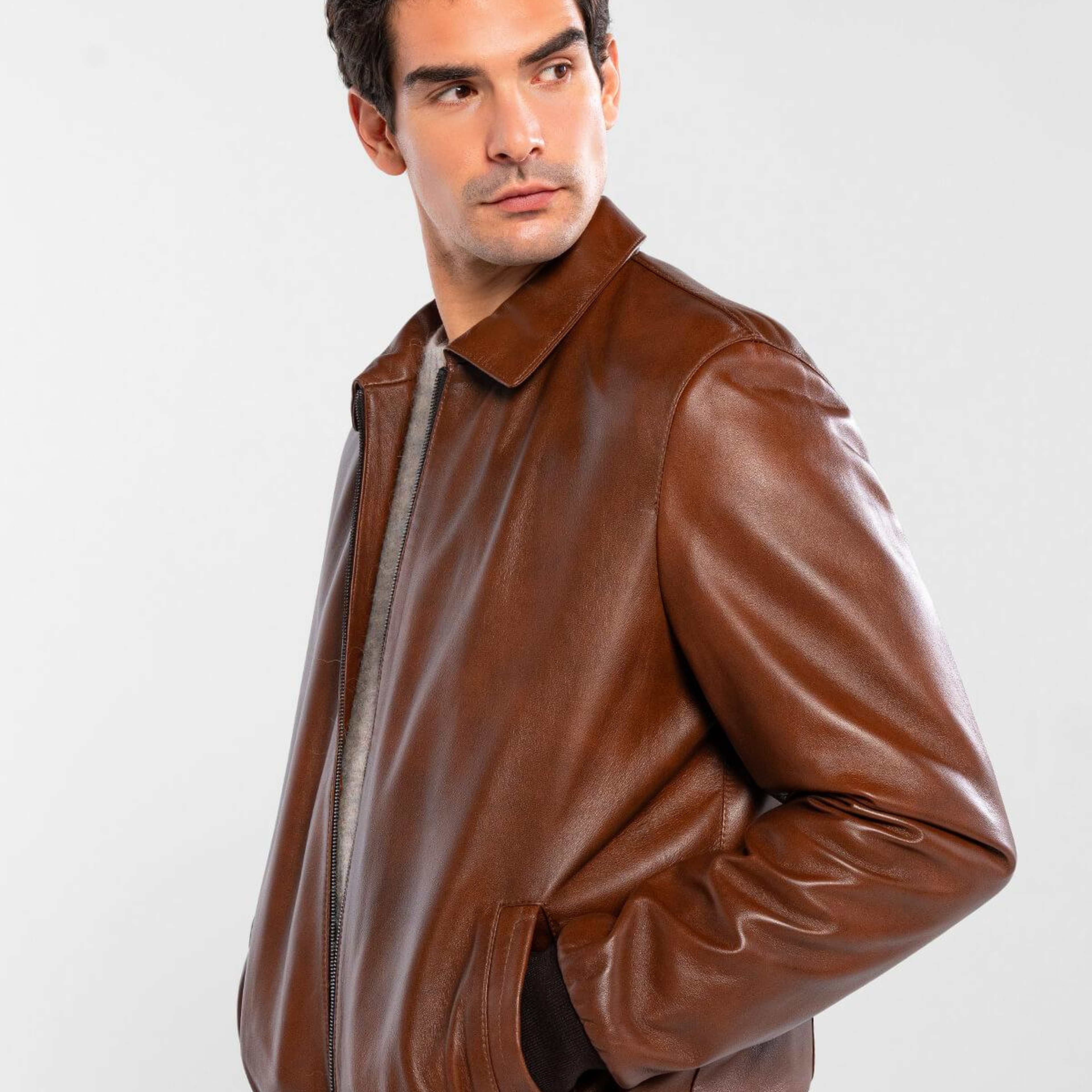 Tamer Tanca Erkek Hakiki Deri Fındık Deri Mont