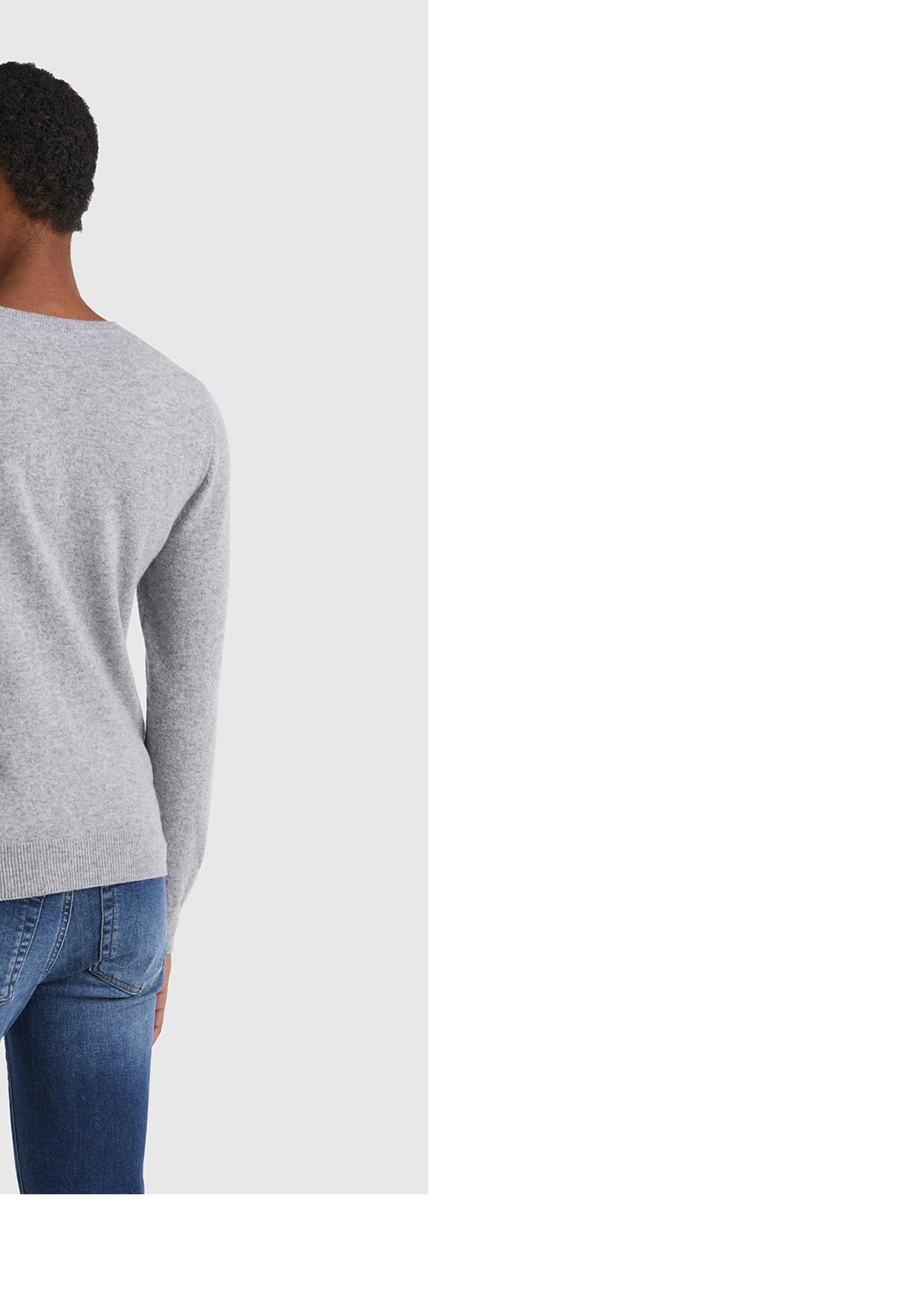 Kadın Gri Melanj %100 Merino Bisiklet Yaka Kazak