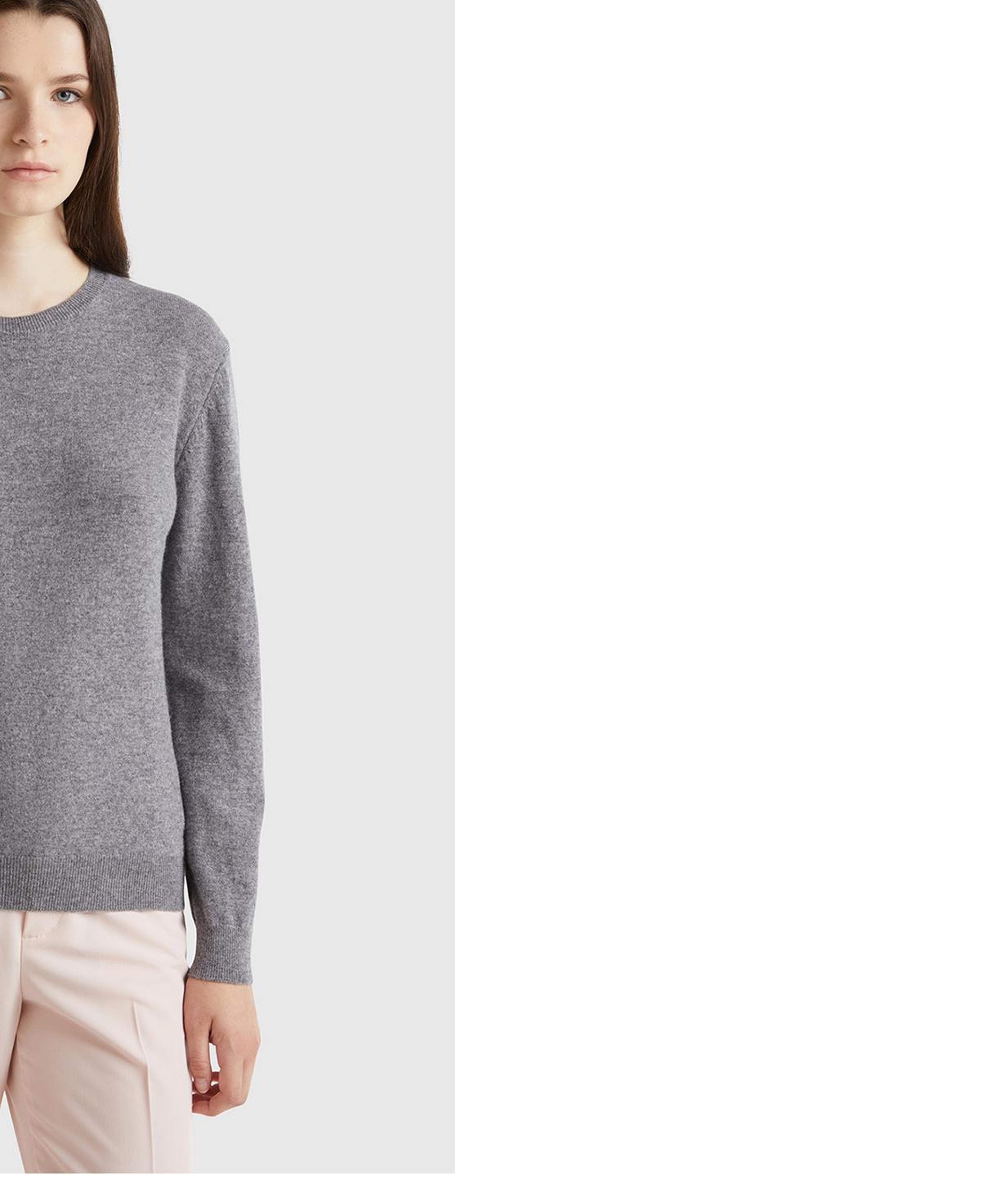 Kadın Antrasit Melanj %100 Merino Bisiklet Yaka Kazak