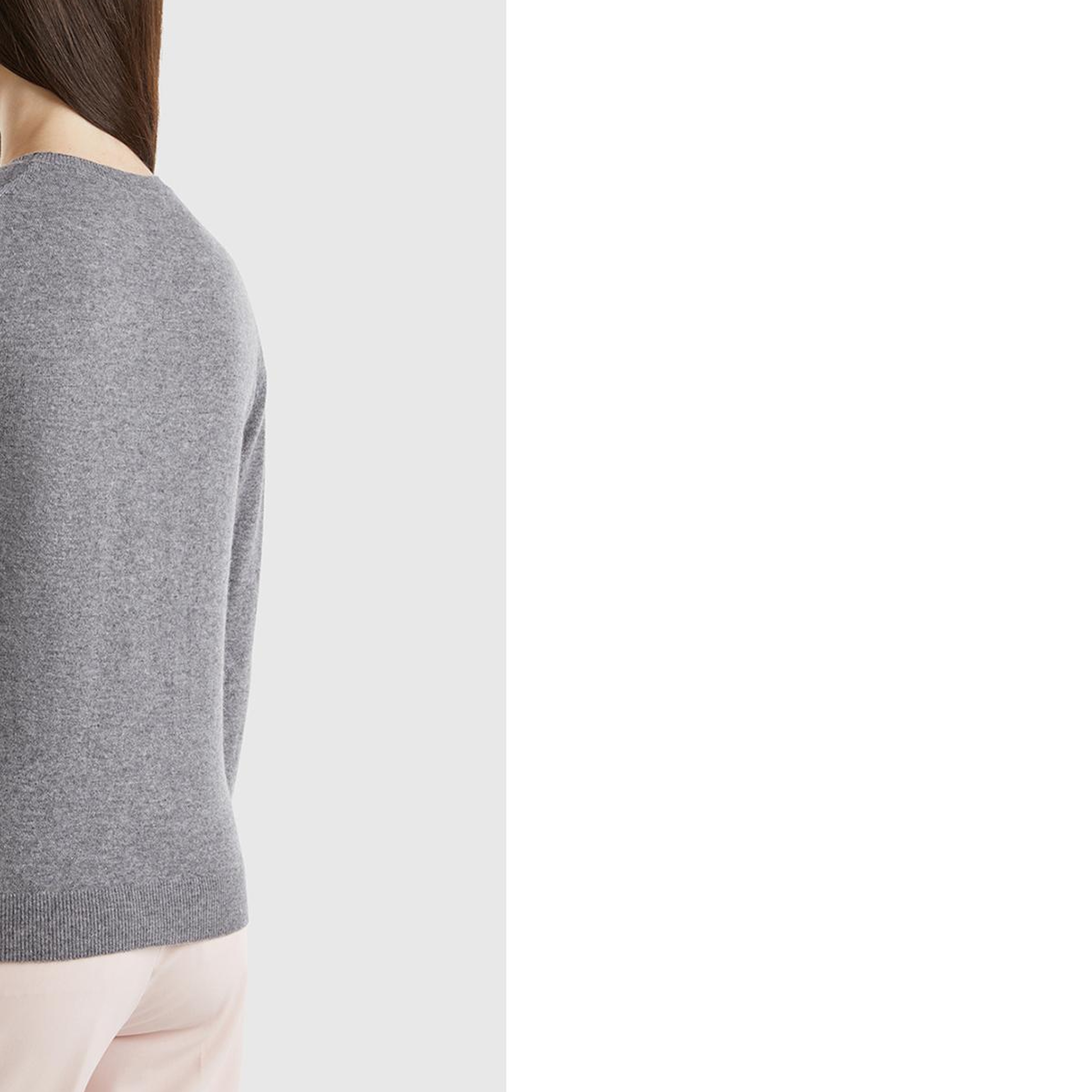 Kadın Antrasit Melanj %100 Merino Bisiklet Yaka Kazak