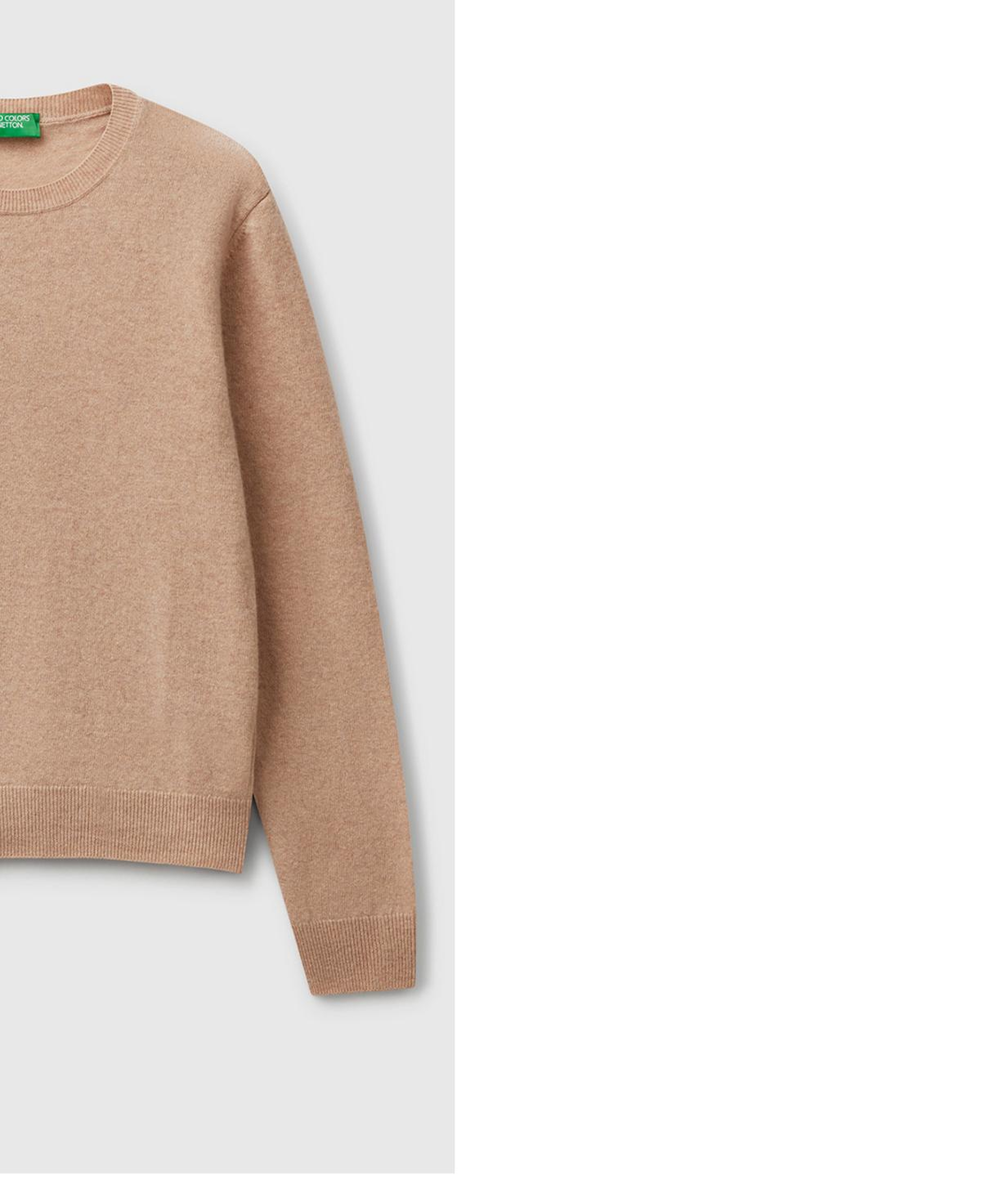 Kadın Ekru %100 Merino Bisiklet Yaka Kazak