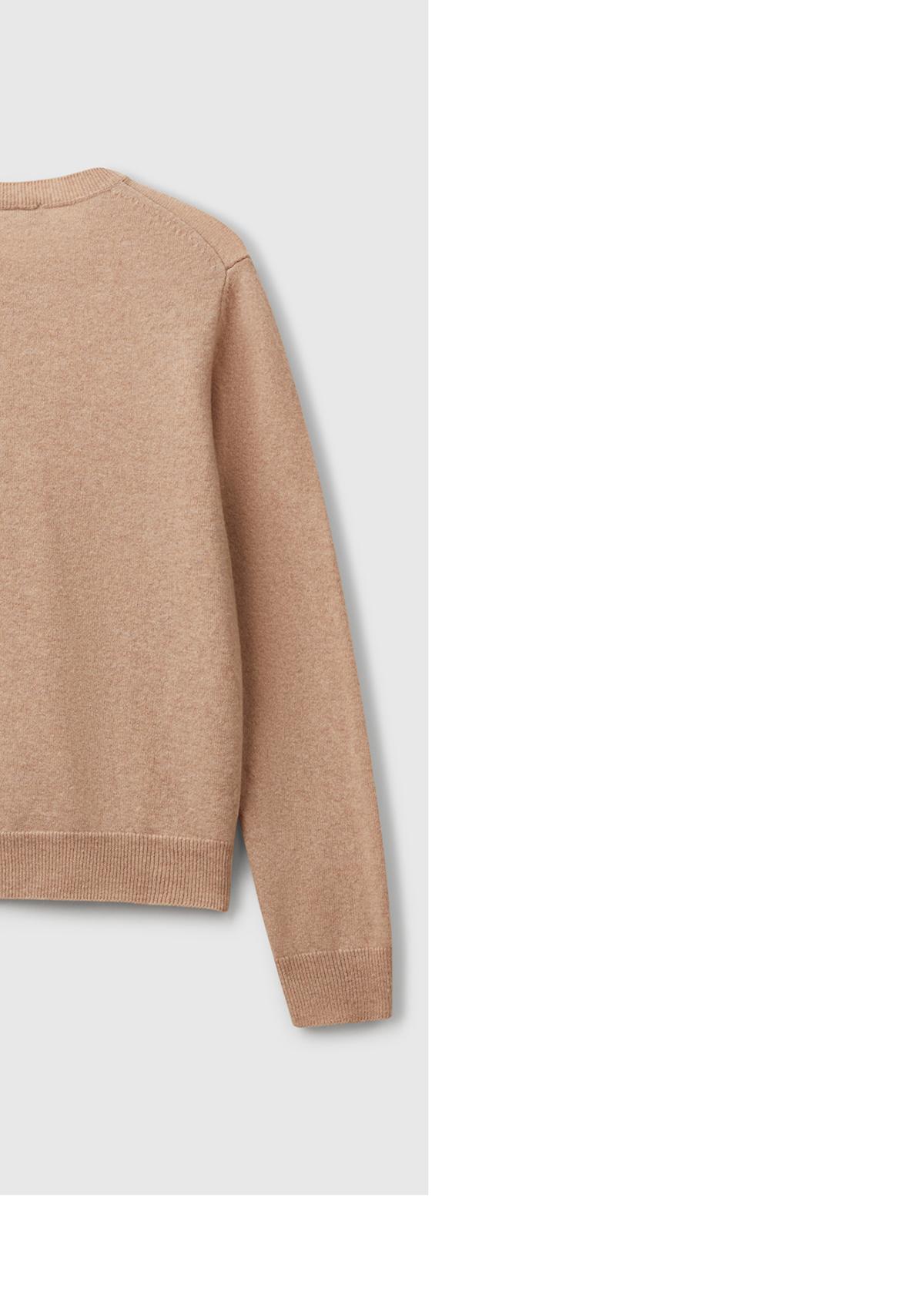 Kadın Ekru %100 Merino Bisiklet Yaka Kazak