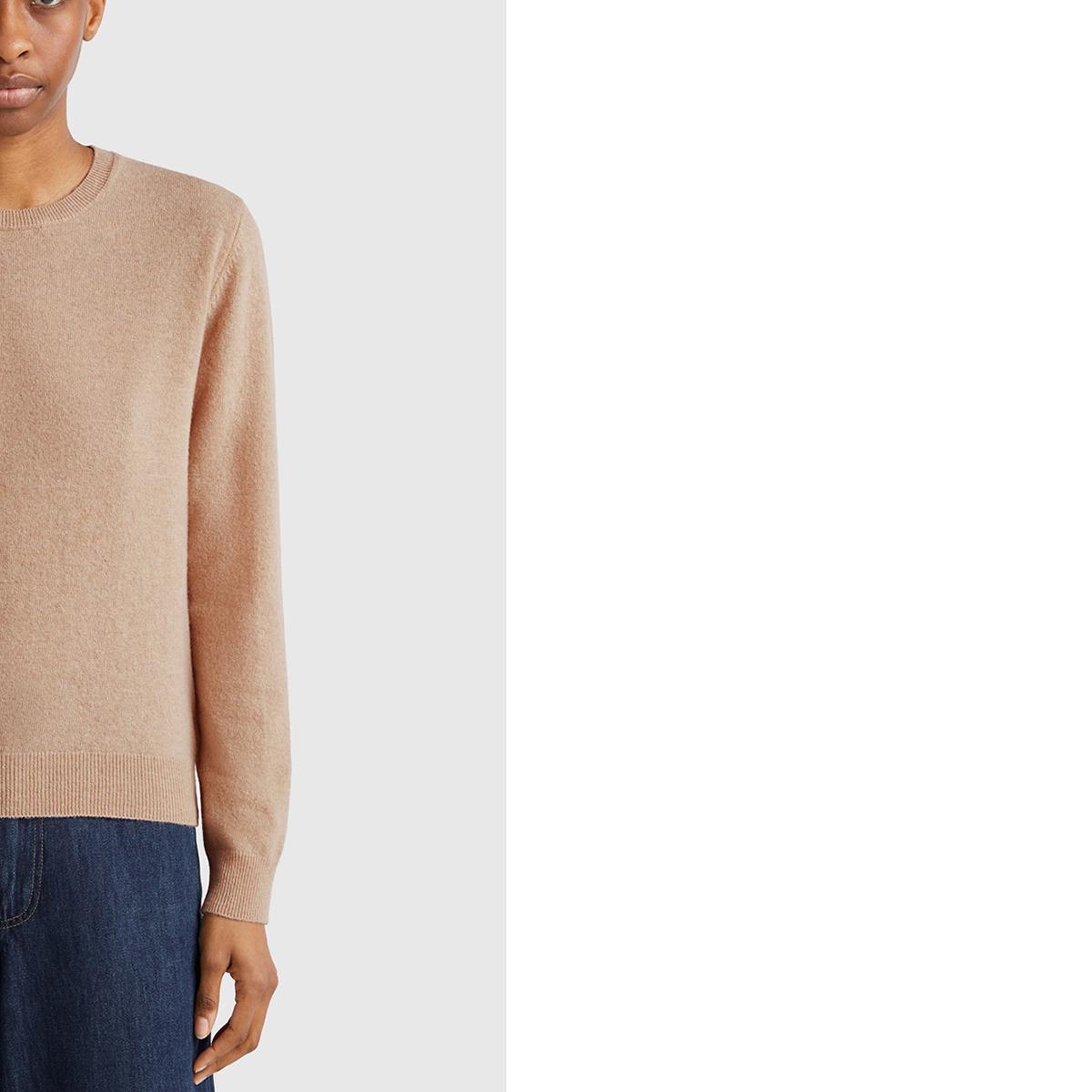 Kadın Ekru %100 Merino Bisiklet Yaka Kazak