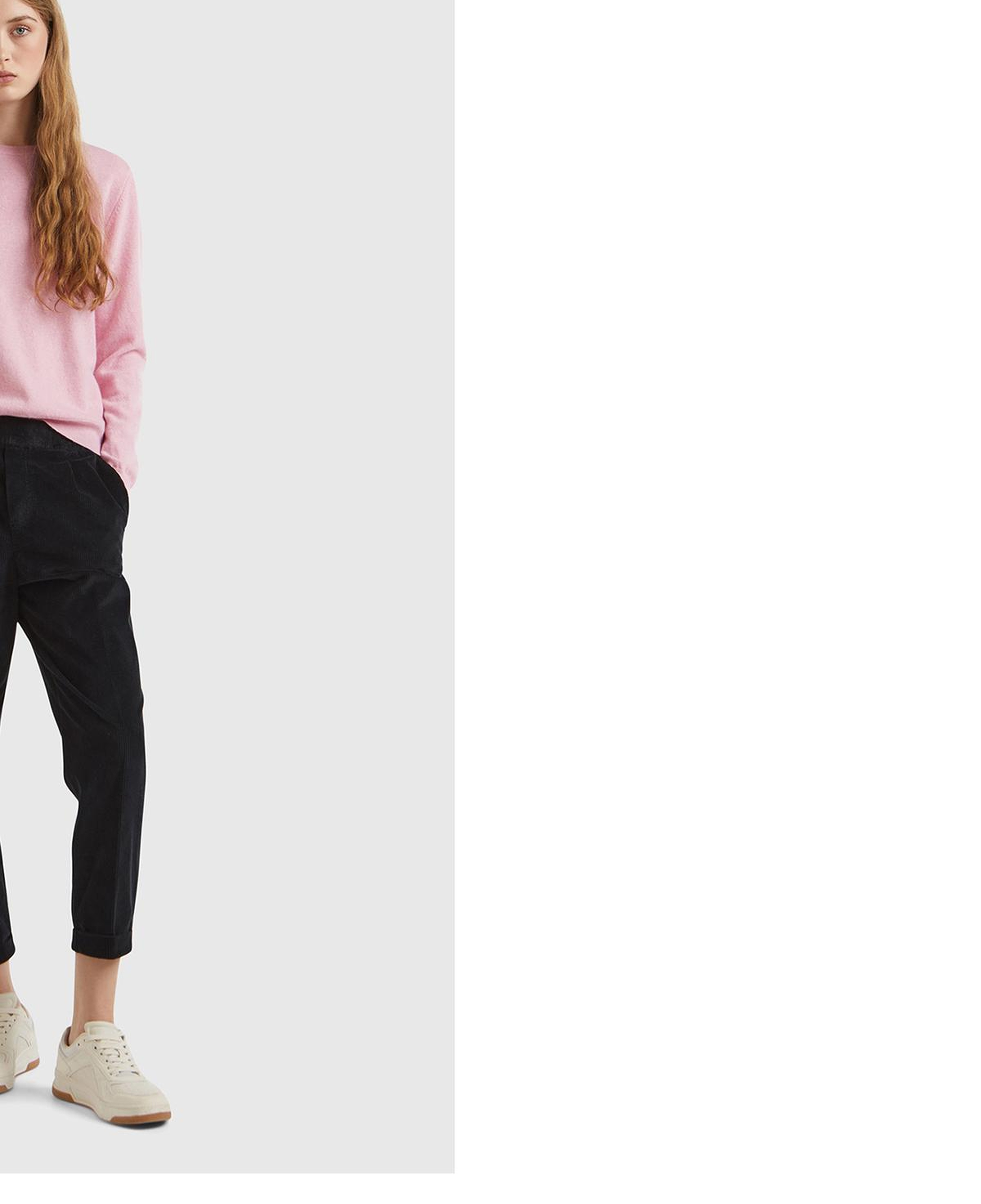 Kadın Açık Pembe %100 Merino Bisiklet Yaka Kazak