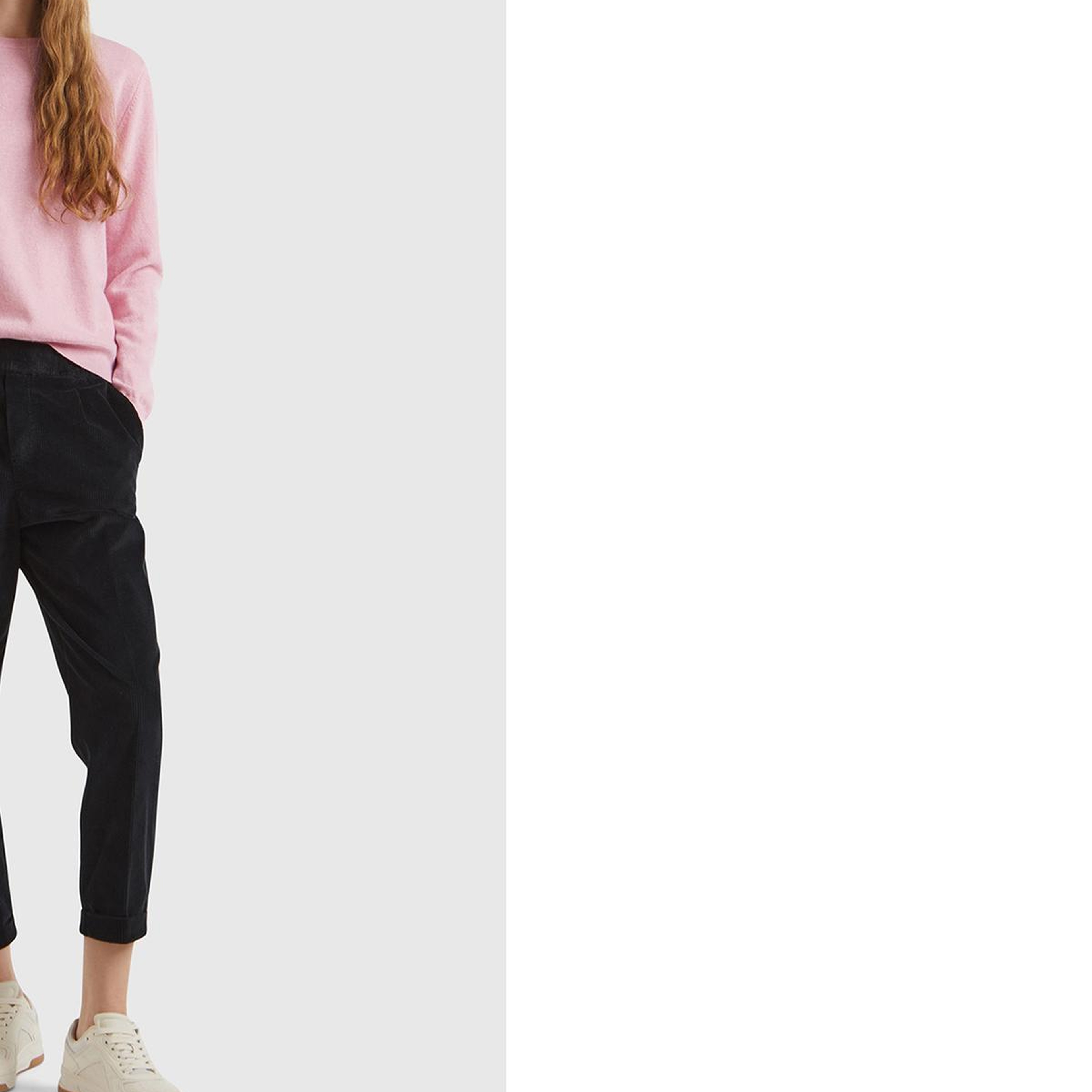 Kadın Açık Pembe %100 Merino Bisiklet Yaka Kazak