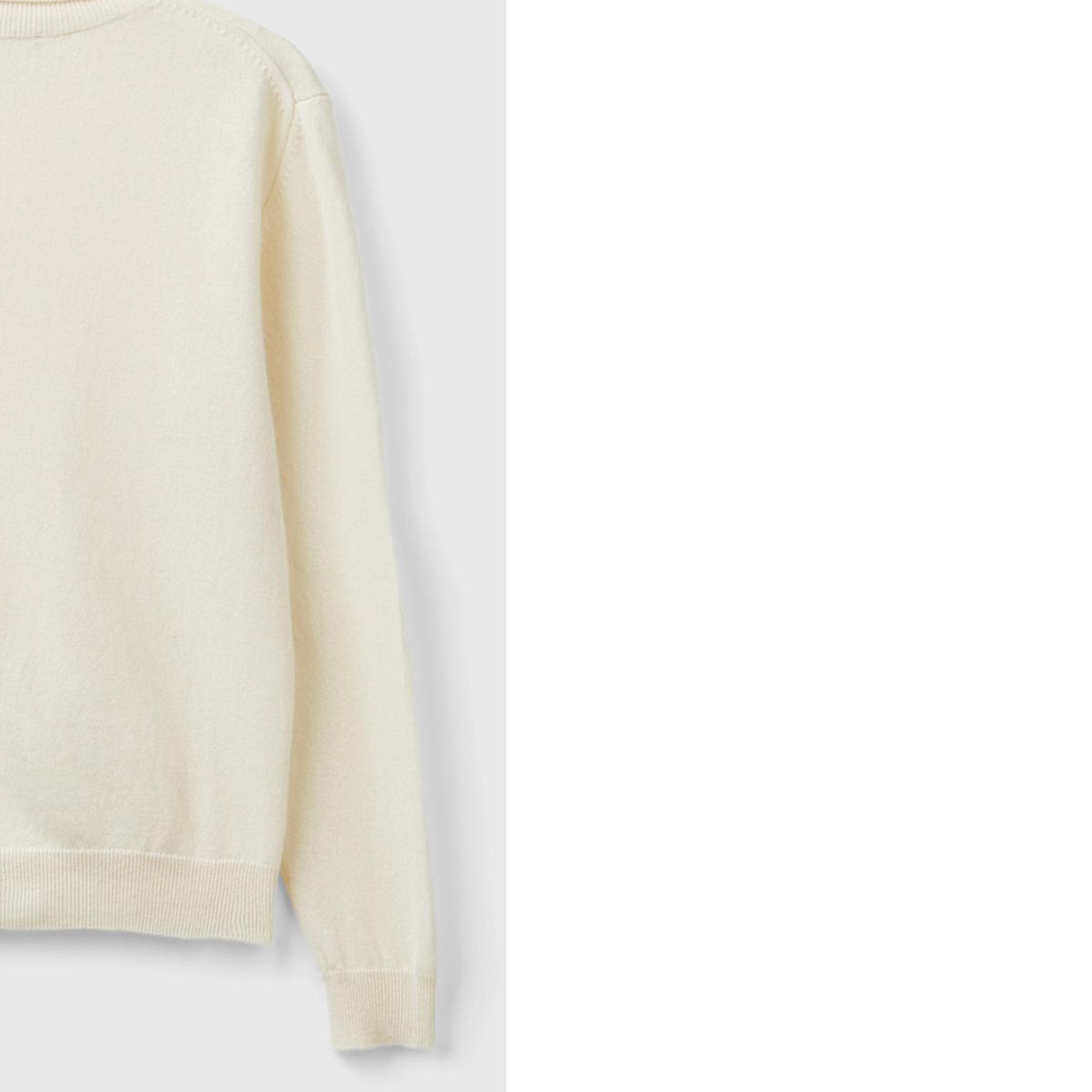 Kadın Krem %100 Merino Dik Yaka  Kazak