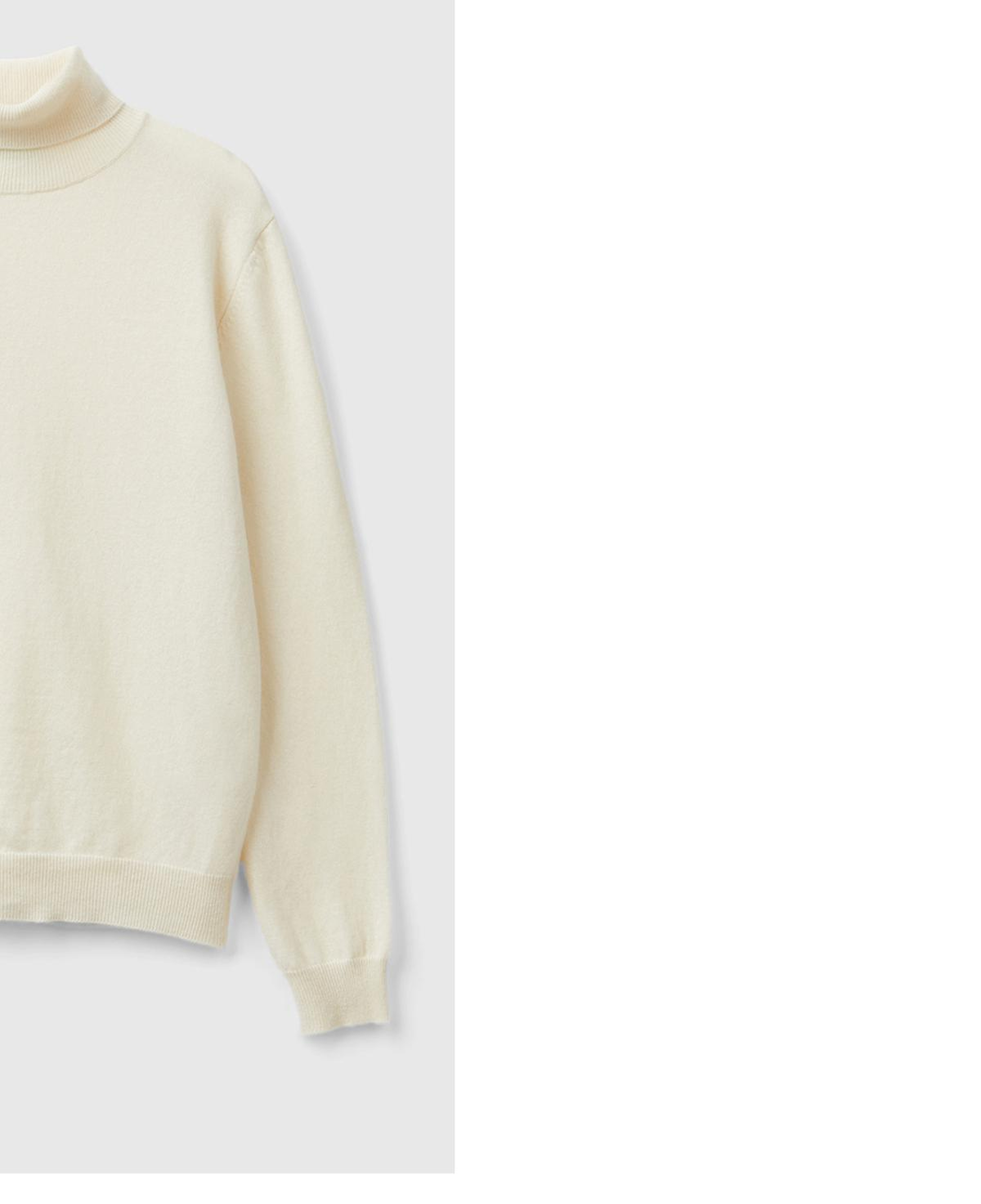 Kadın Krem %100 Merino Dik Yaka  Kazak