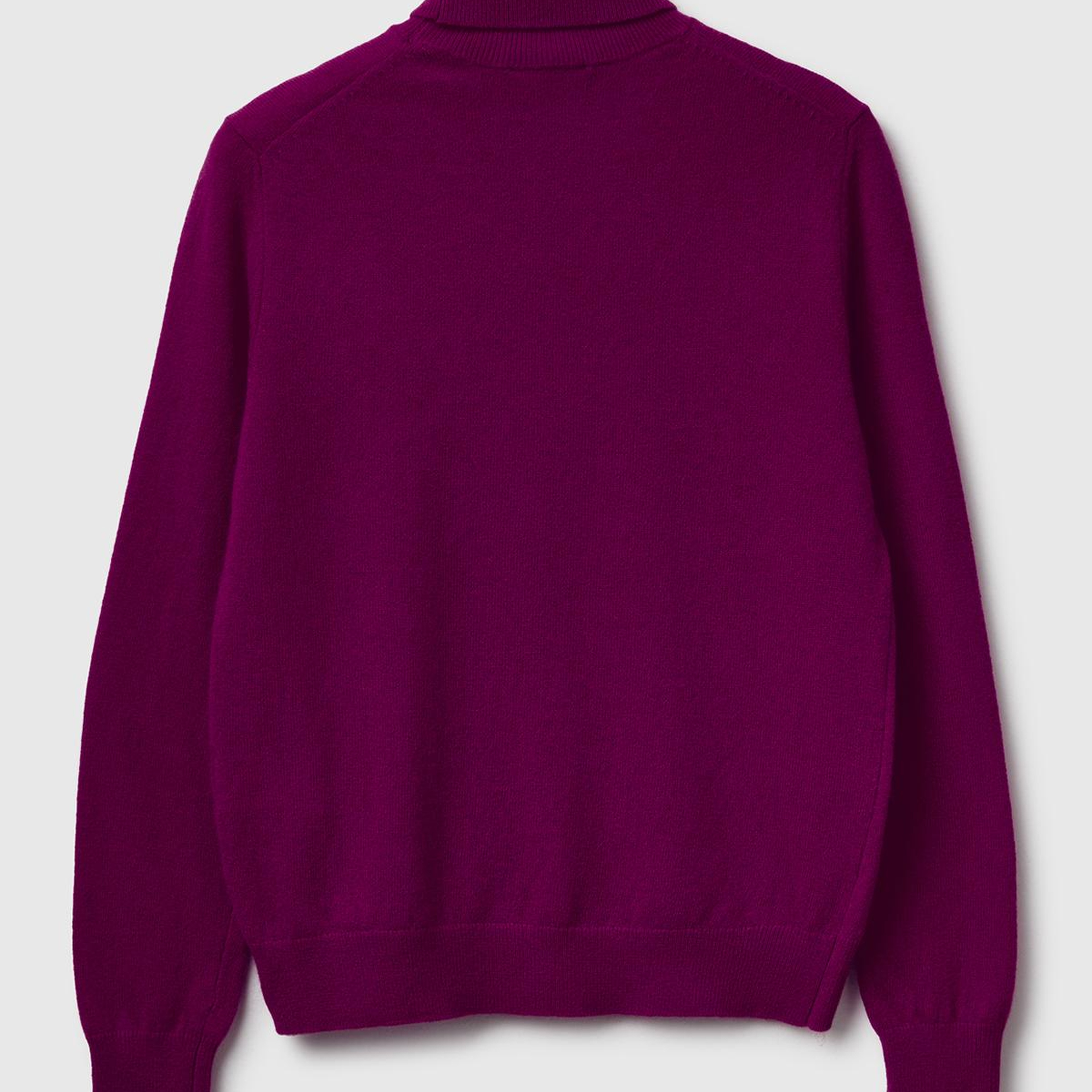 Kadın Mürdüm %100 Merino Dik Yaka Kazak
