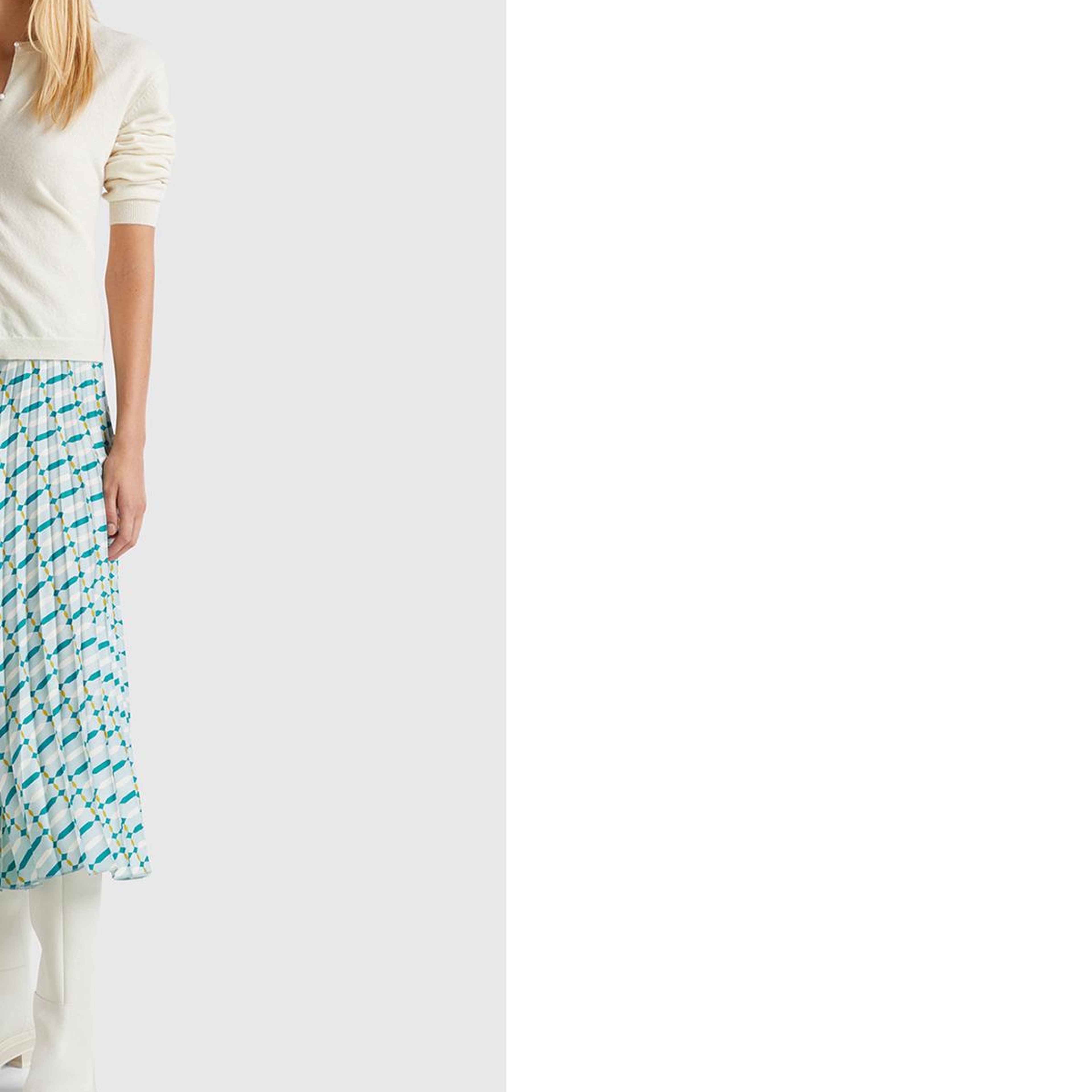 Kadın Krem %100 Merino Bisiklet Yaka İnci Düğmeli  Hırka