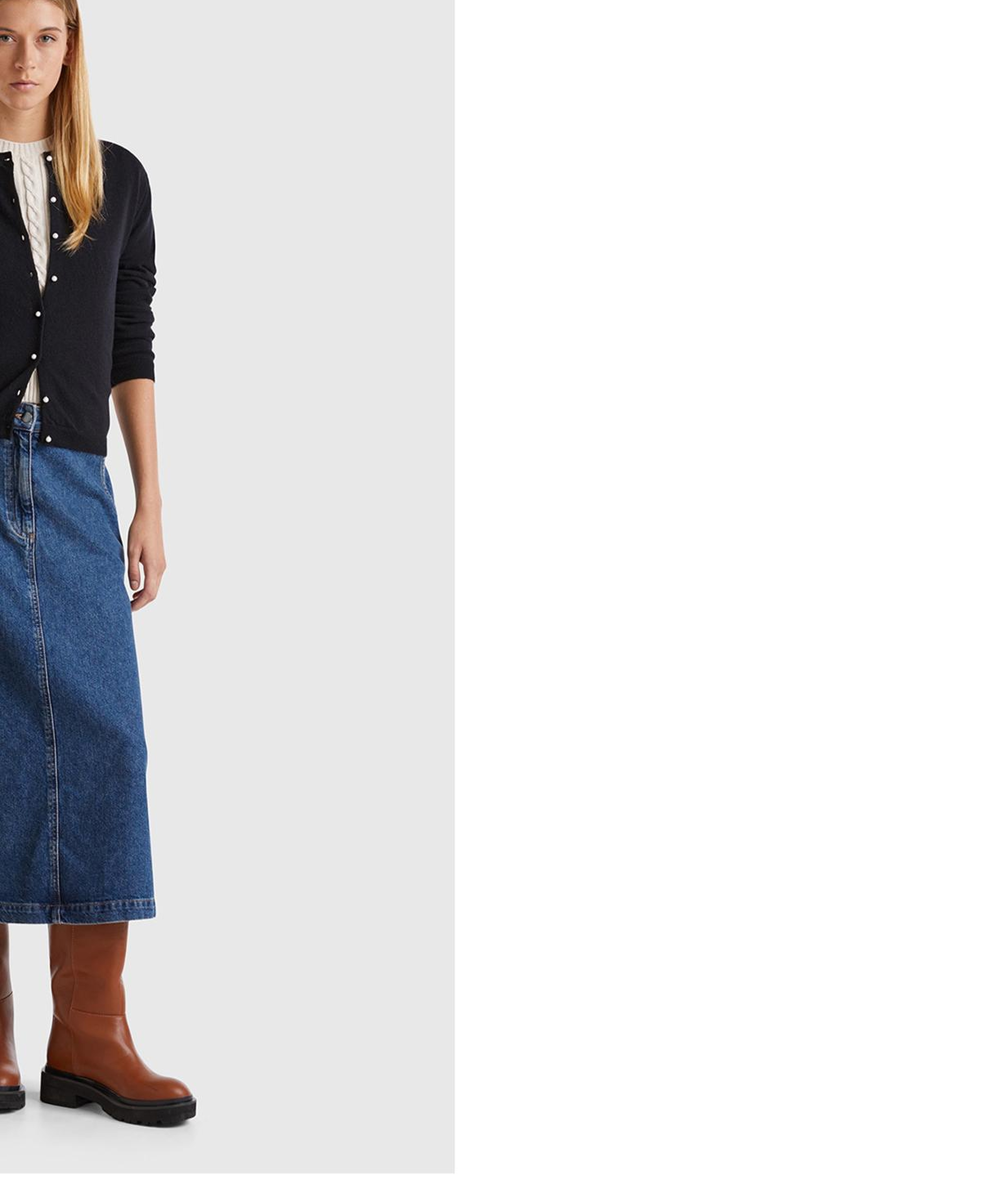 Kadın Siyah %100 Merino Bisiklet Yaka İnci Düğmeli  Hırka