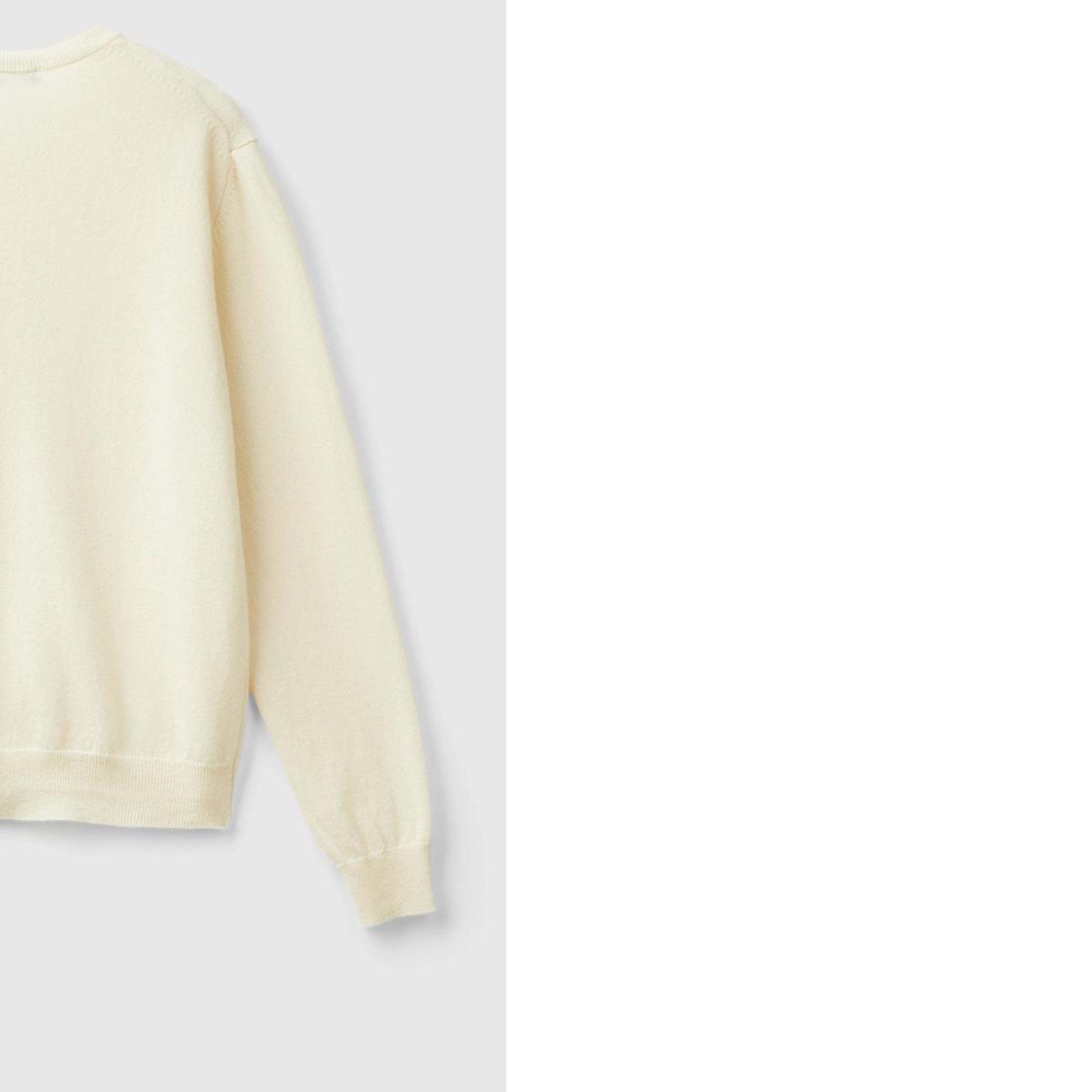 Kadın Krem %100 Merino Bisiklet Yaka  Hırka