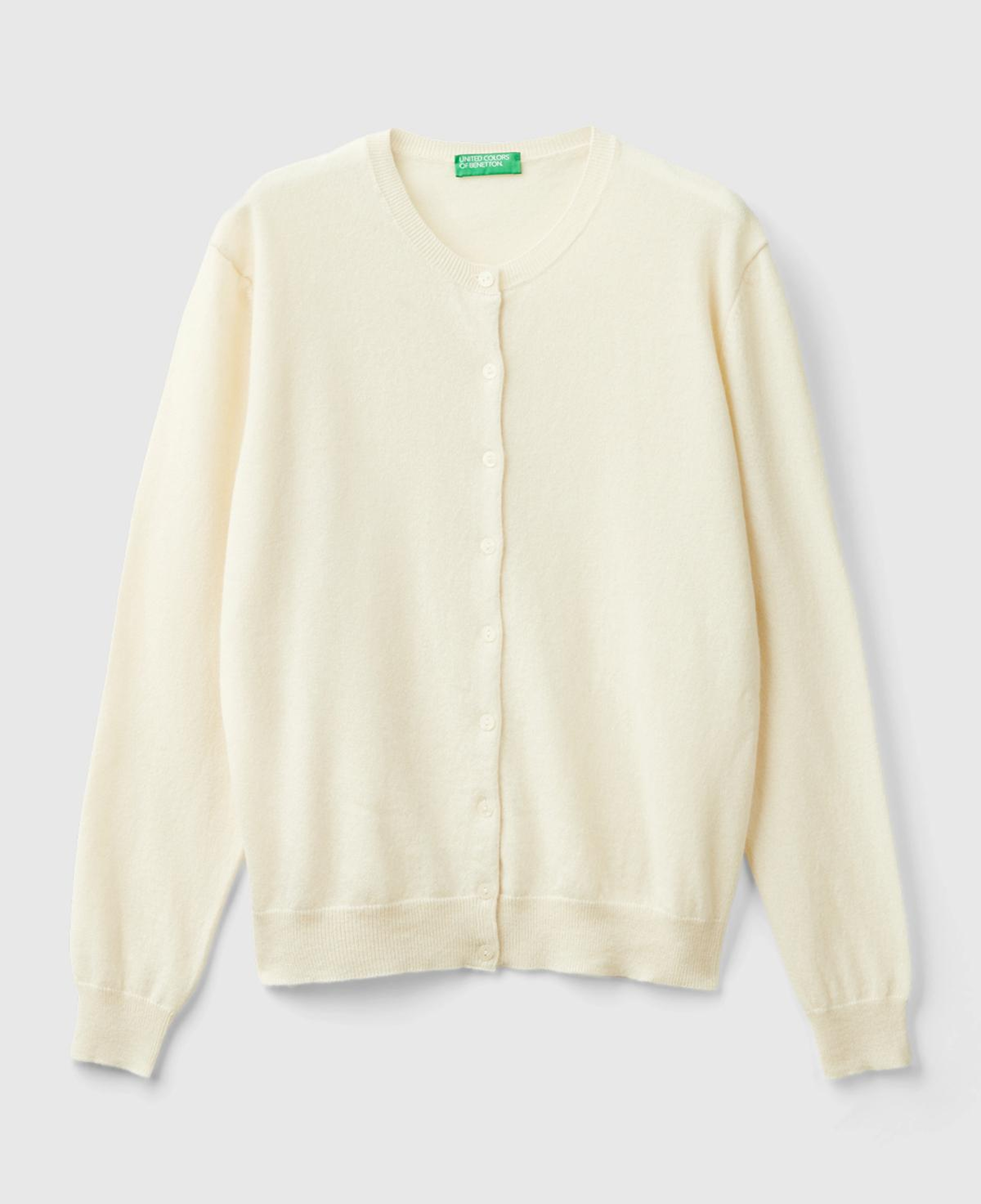 Kadın Krem %100 Merino Bisiklet Yaka  Hırka