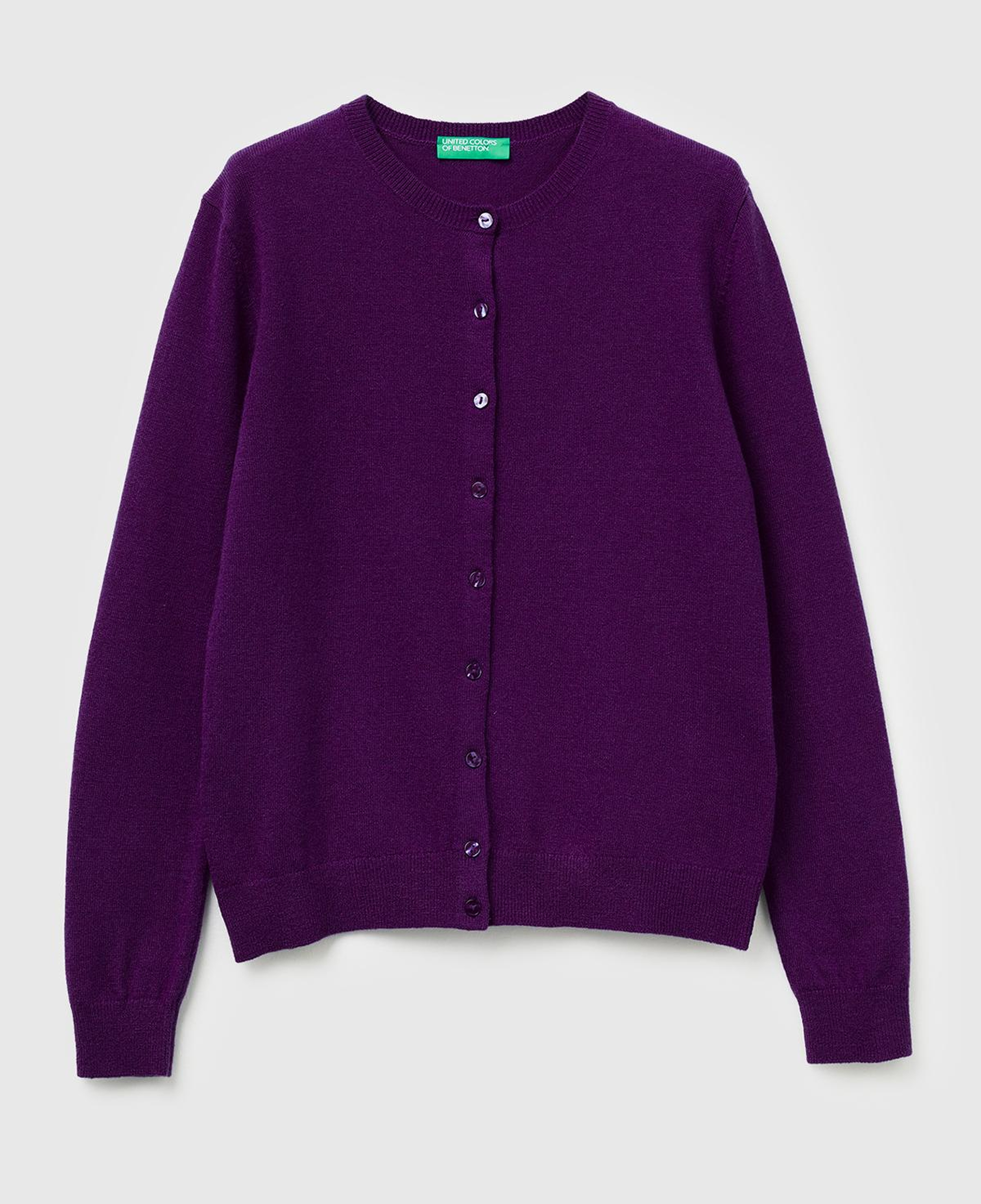 Kadın Mürdüm %100 Merino Bisiklet Yaka  Hırka