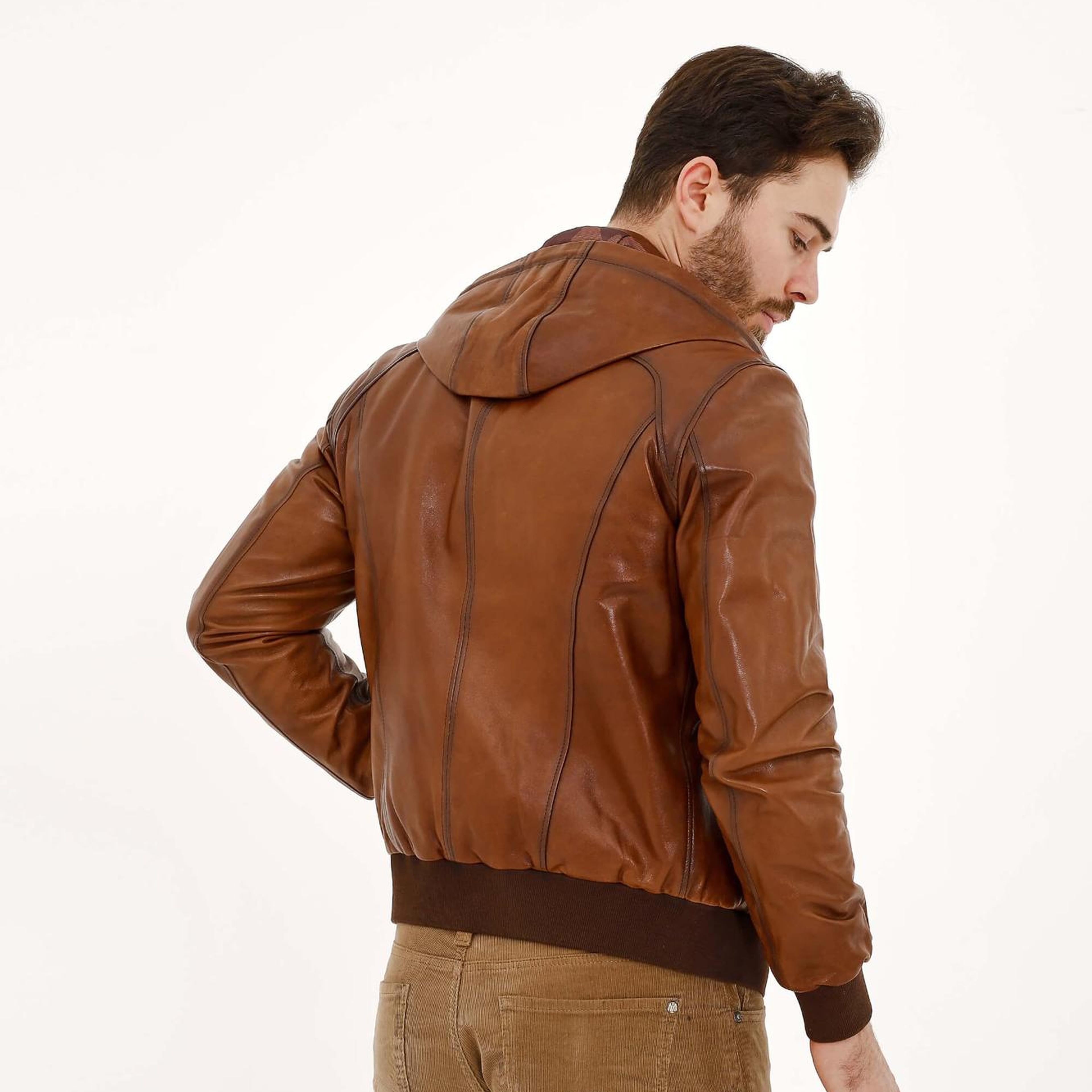 Tamer Tanca Erkek Hakiki Deri Kahverengi Deri Mont