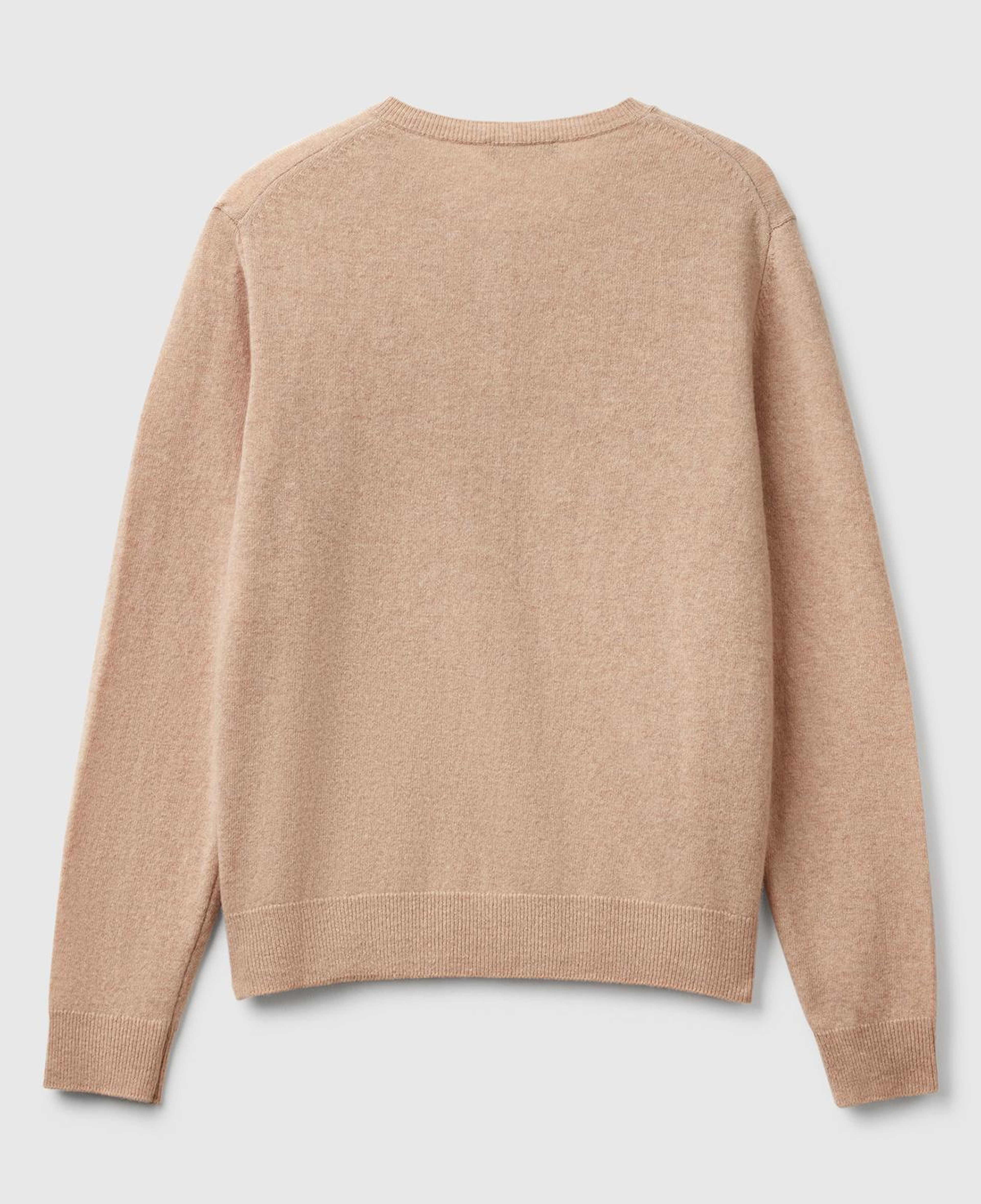 Kadın Ekru %100 Merino Bisiklet Yaka  Hırka