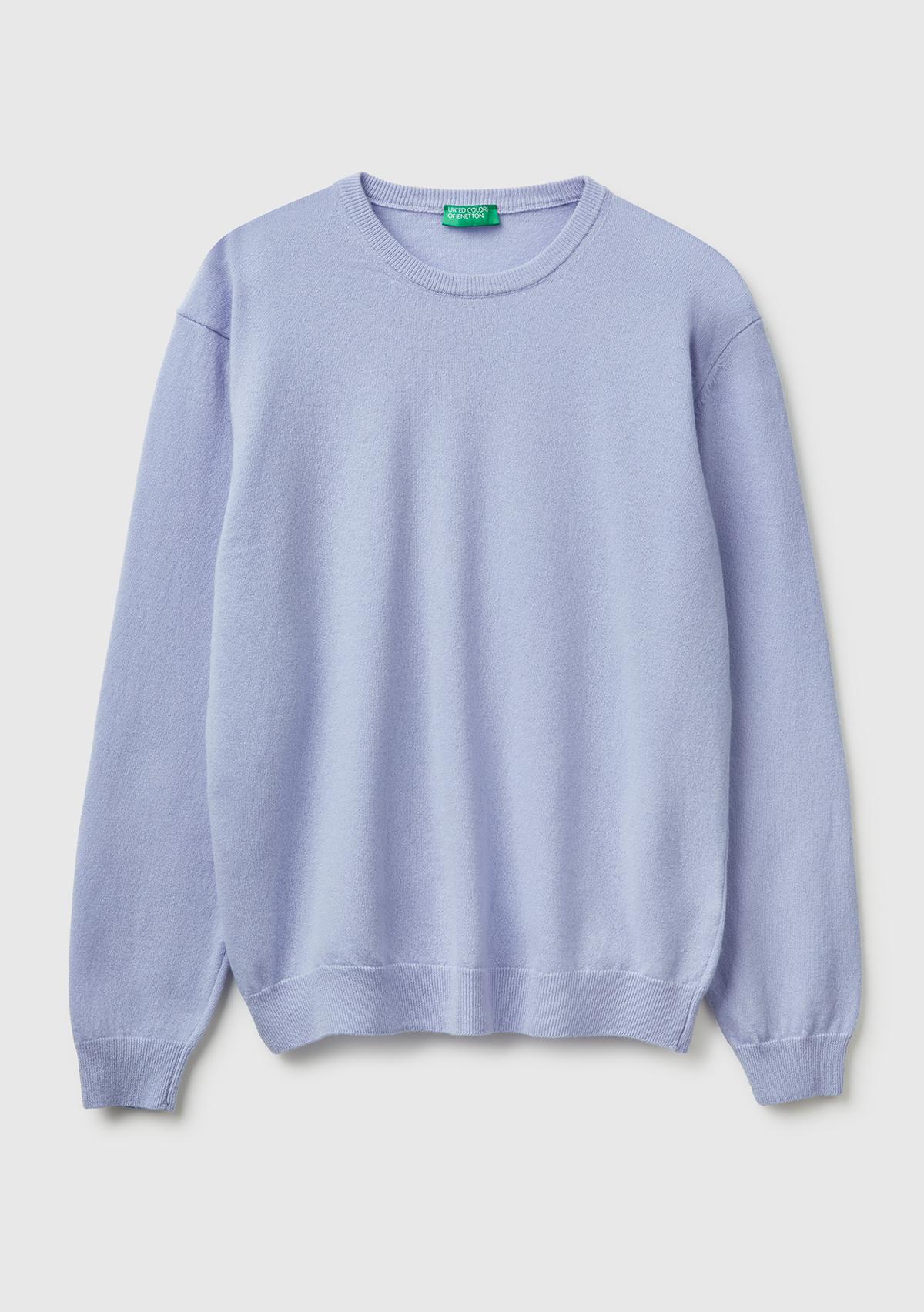 Erkek Bebek Mavisi %100 Merino Bisiklet Yaka  Kazak