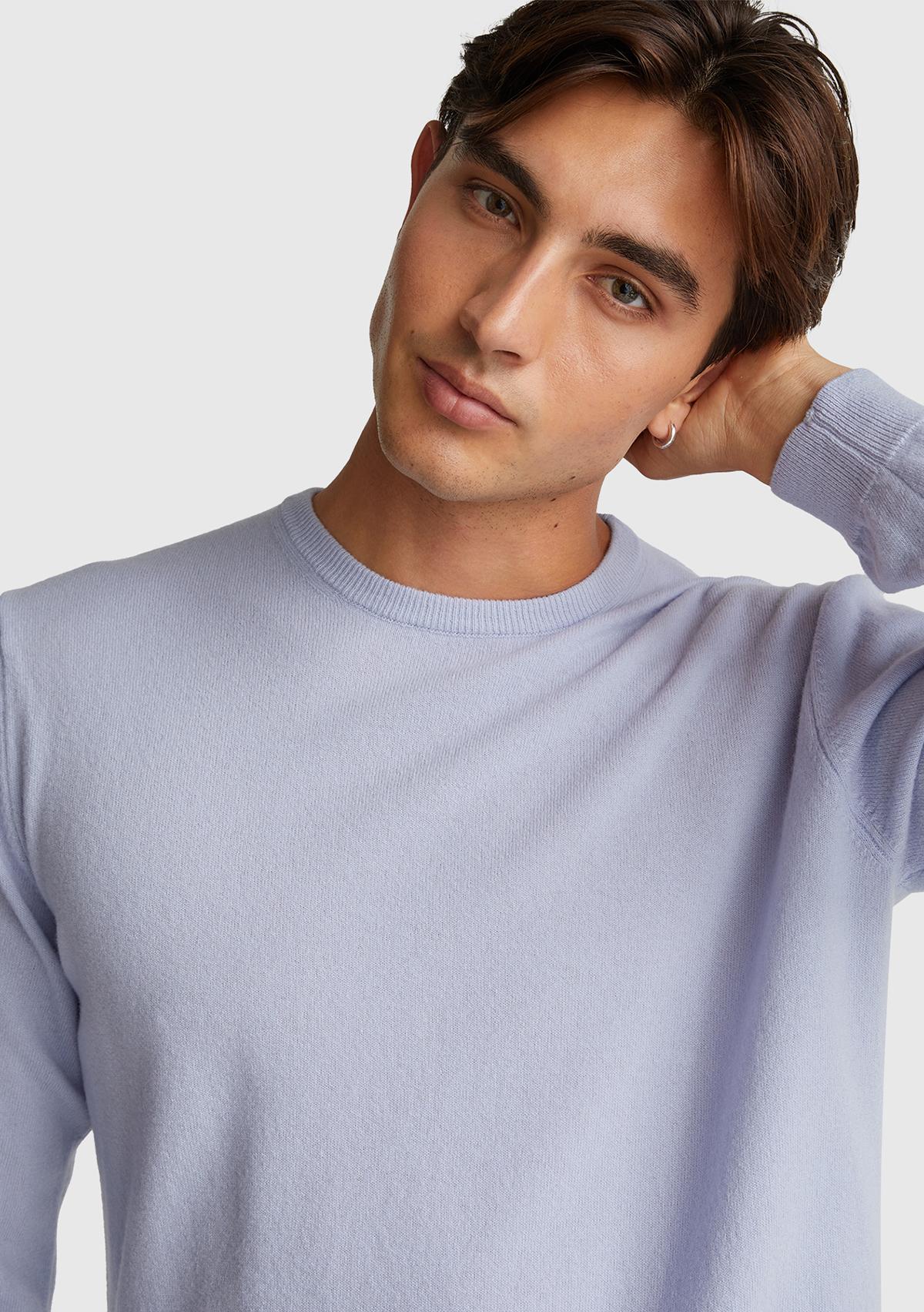 Erkek Bebek Mavisi %100 Merino Bisiklet Yaka  Kazak