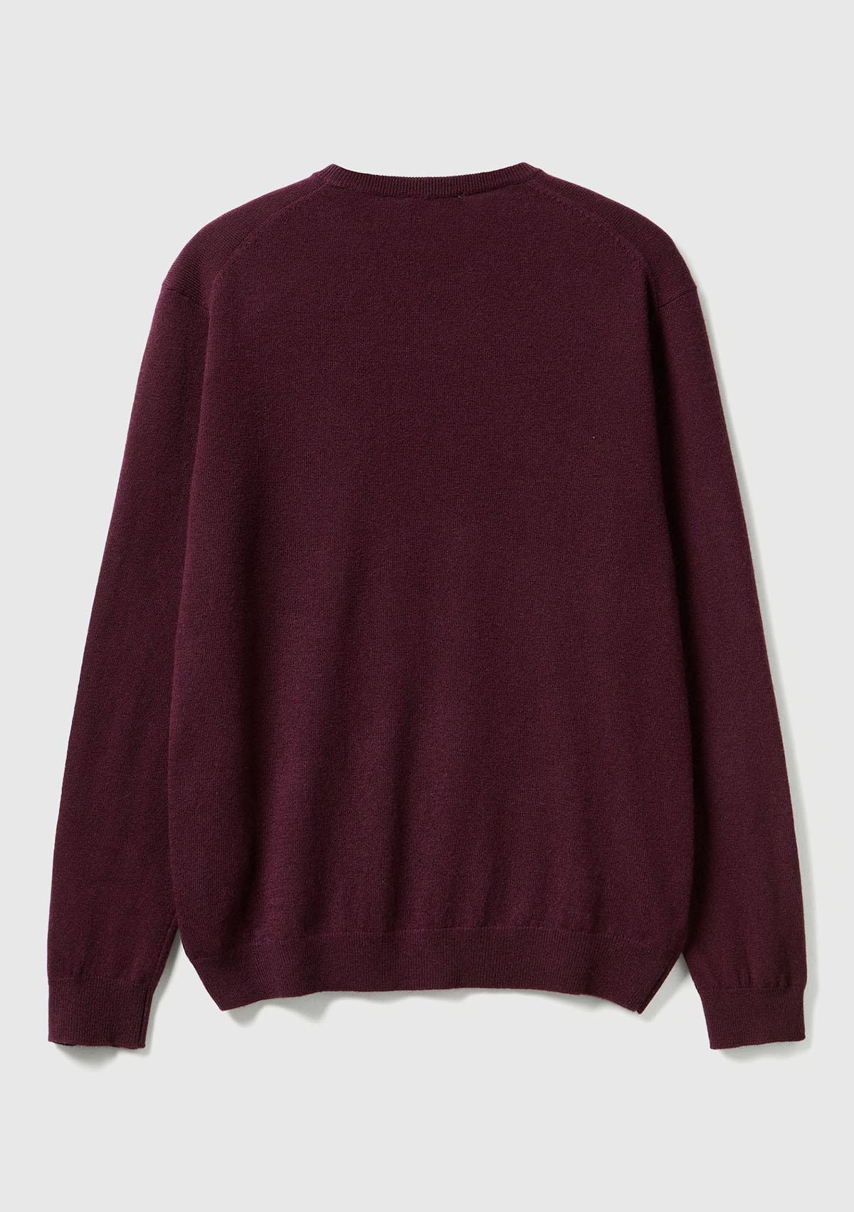 Erkek Mürdüm %100 Merino Bisiklet Yaka  Kazak