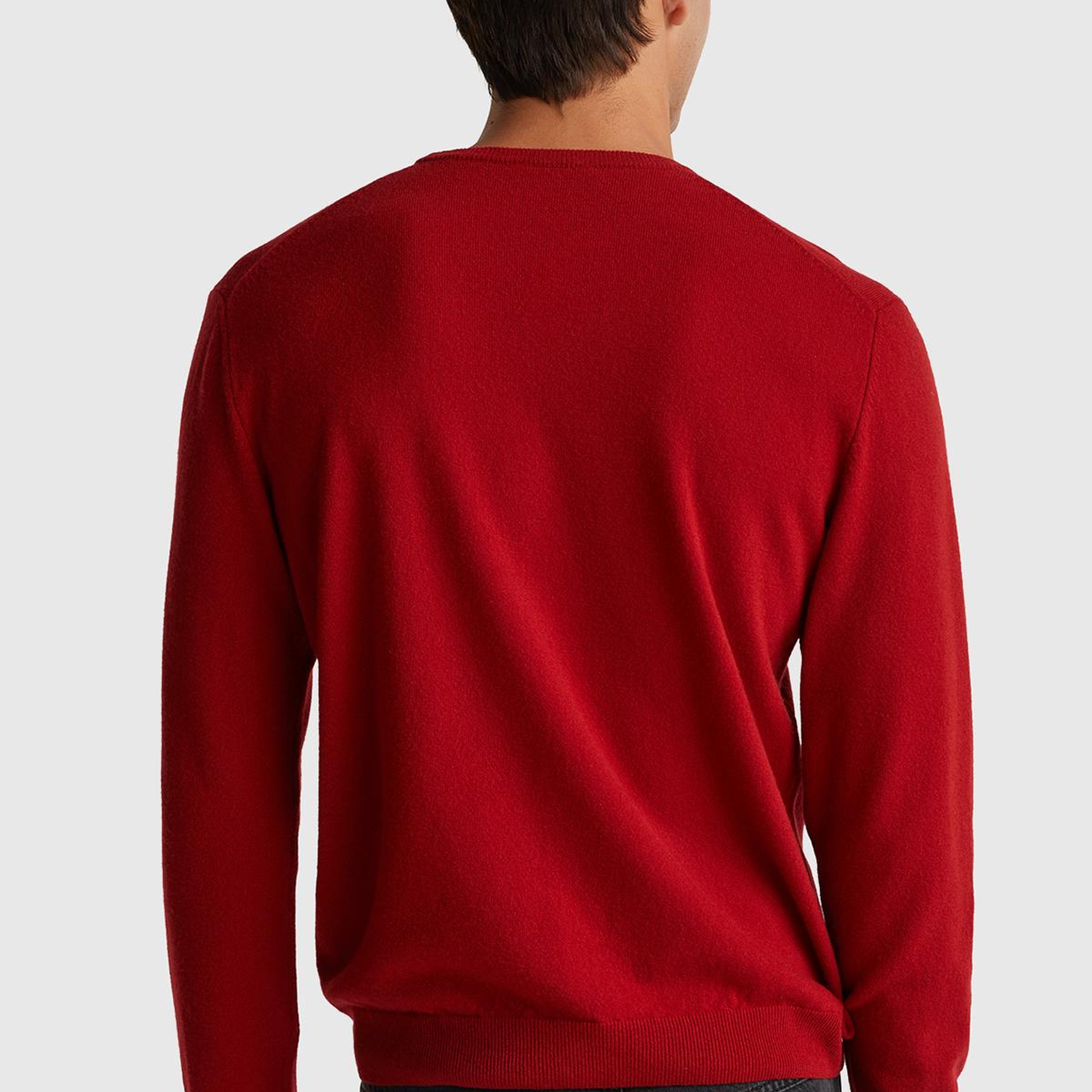 Erkek Bordo %100 Merino Bisiklet Yaka  Kazak