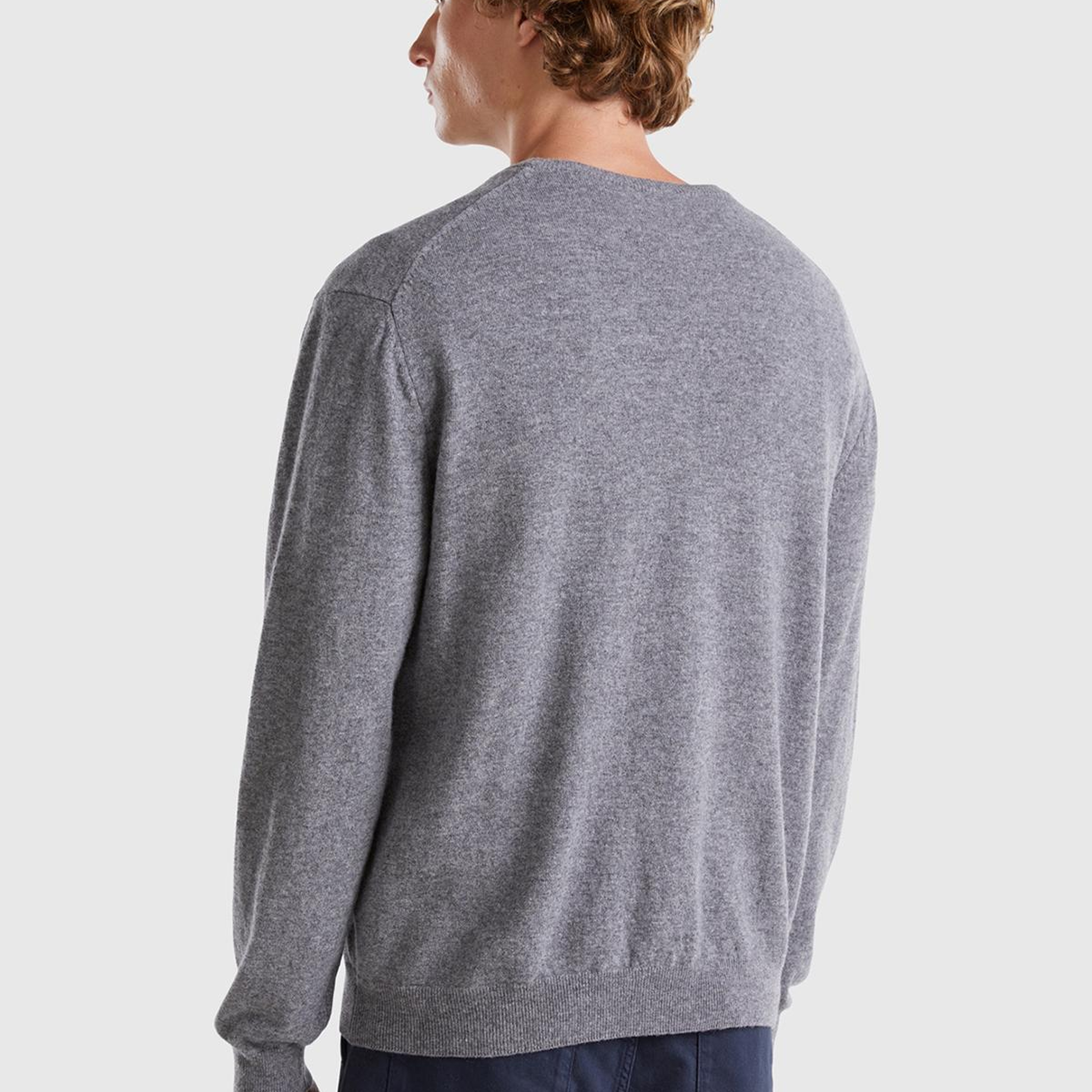 Erkek Antrasit Melanj %100 Merino Bisiklet Yaka  Kazak