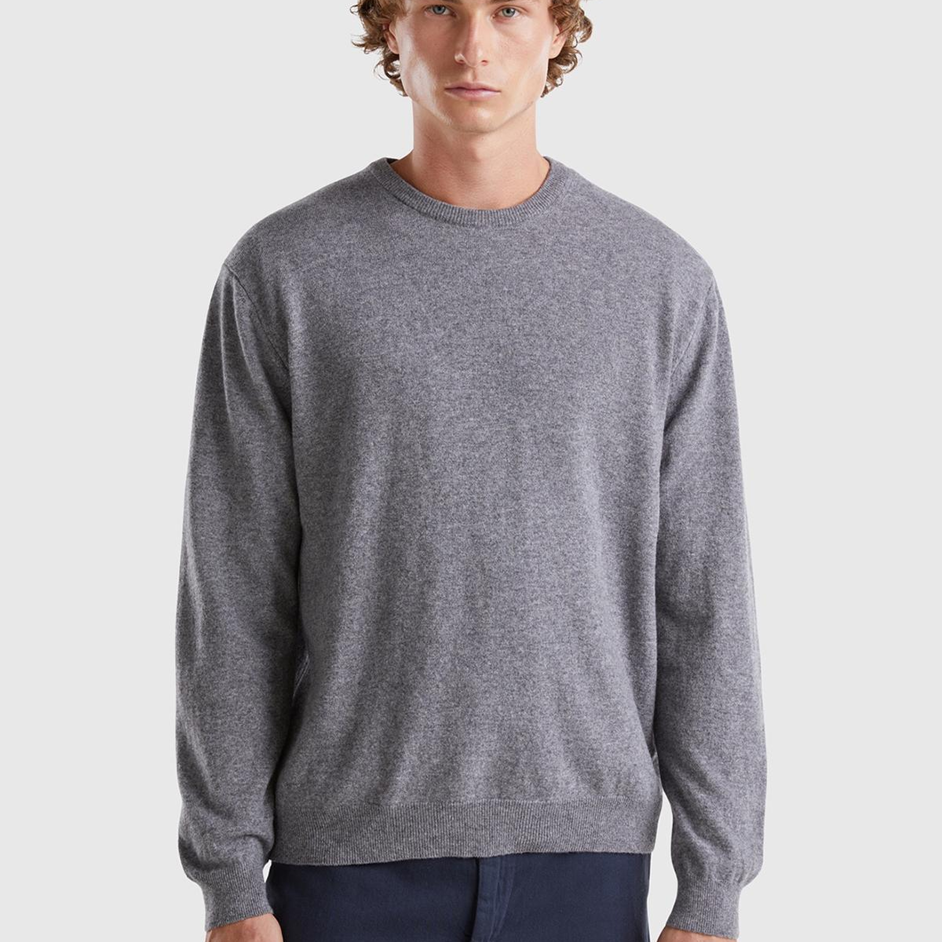 Erkek Antrasit Melanj %100 Merino Bisiklet Yaka  Kazak