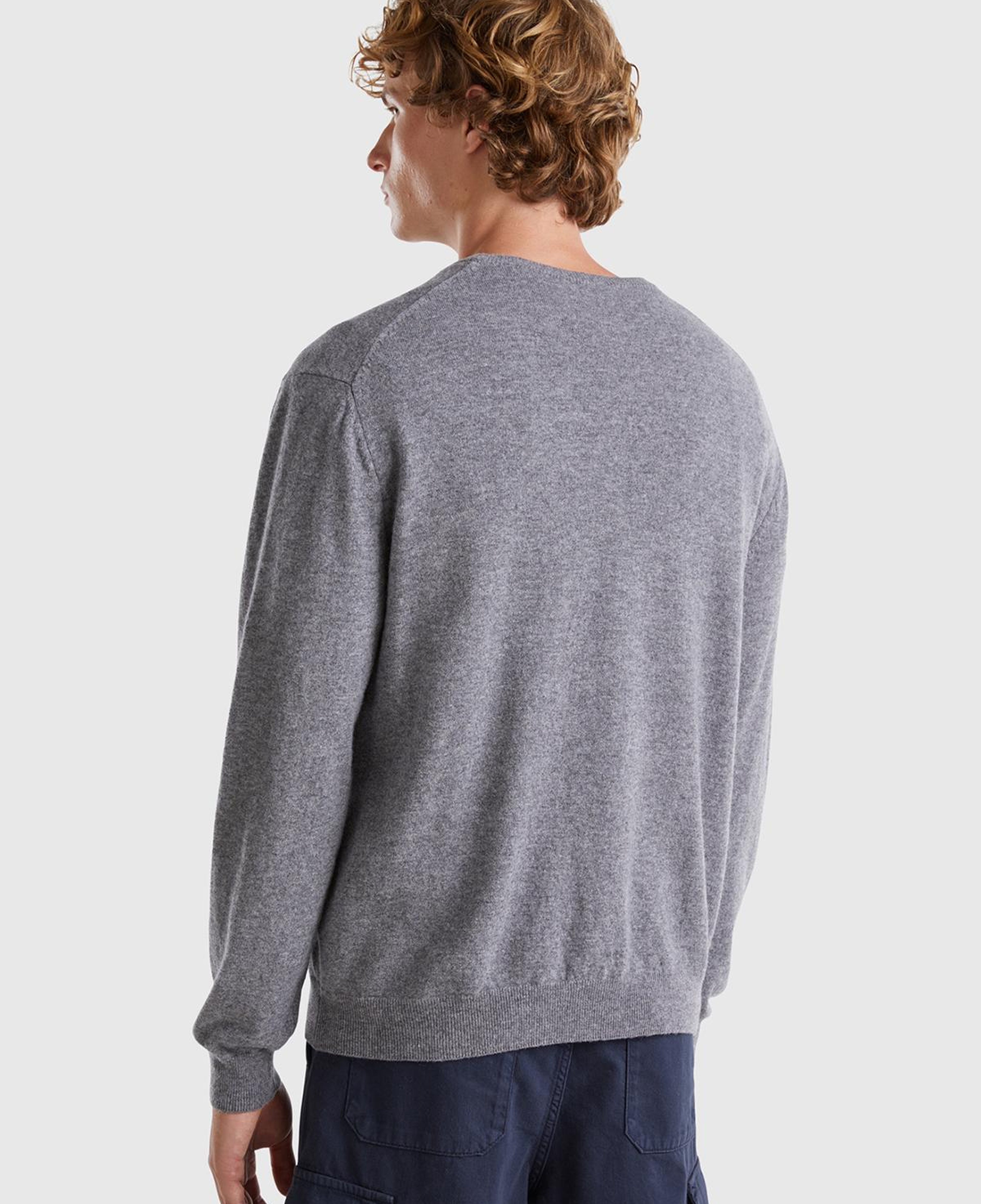 Erkek Antrasit Melanj %100 Merino Bisiklet Yaka  Kazak