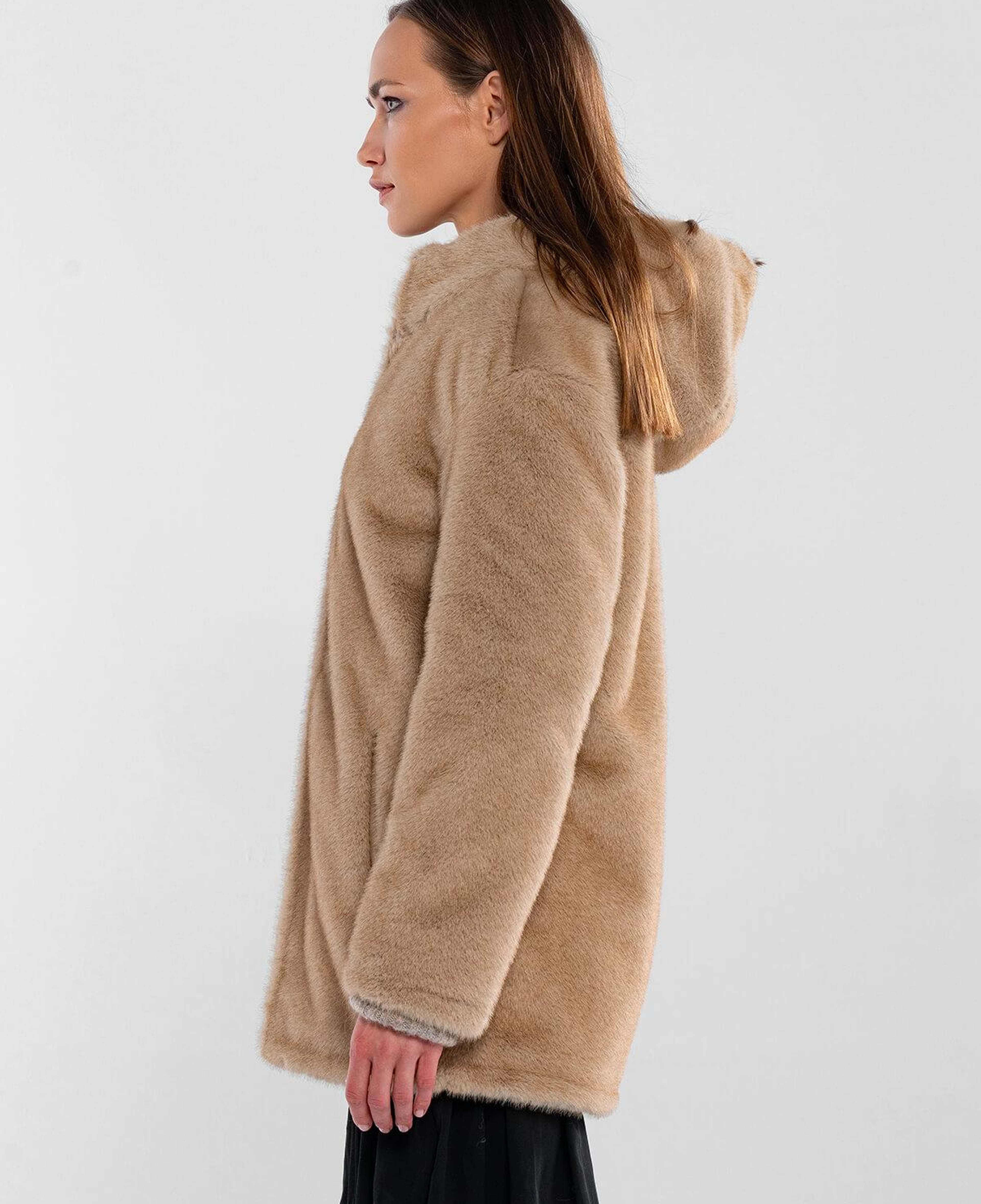 Tamer Tanca Kadın Peluş Vizon  Kumaş Mont Deri Mont