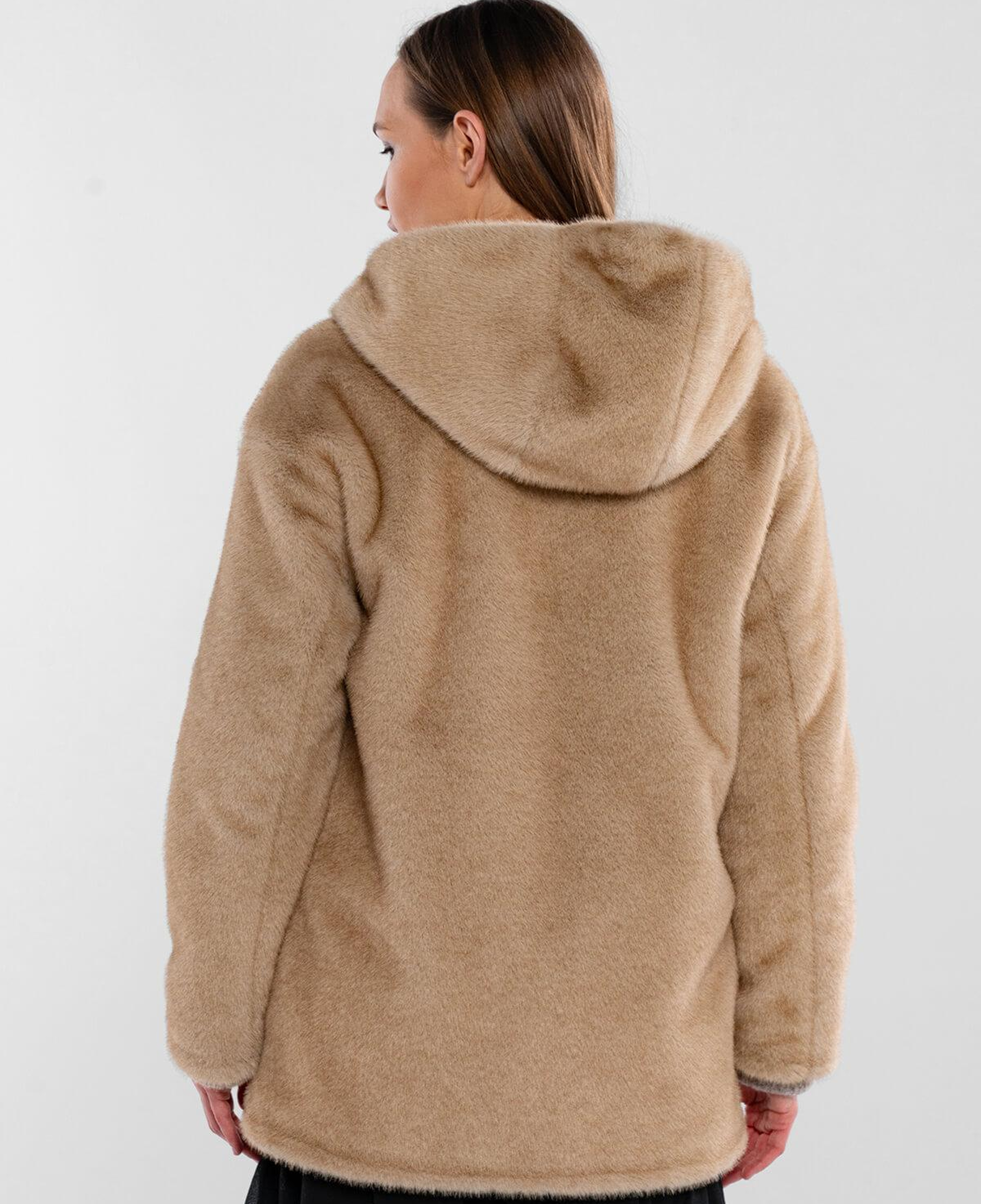 Tamer Tanca Kadın Peluş Vizon  Kumaş Mont Deri Mont