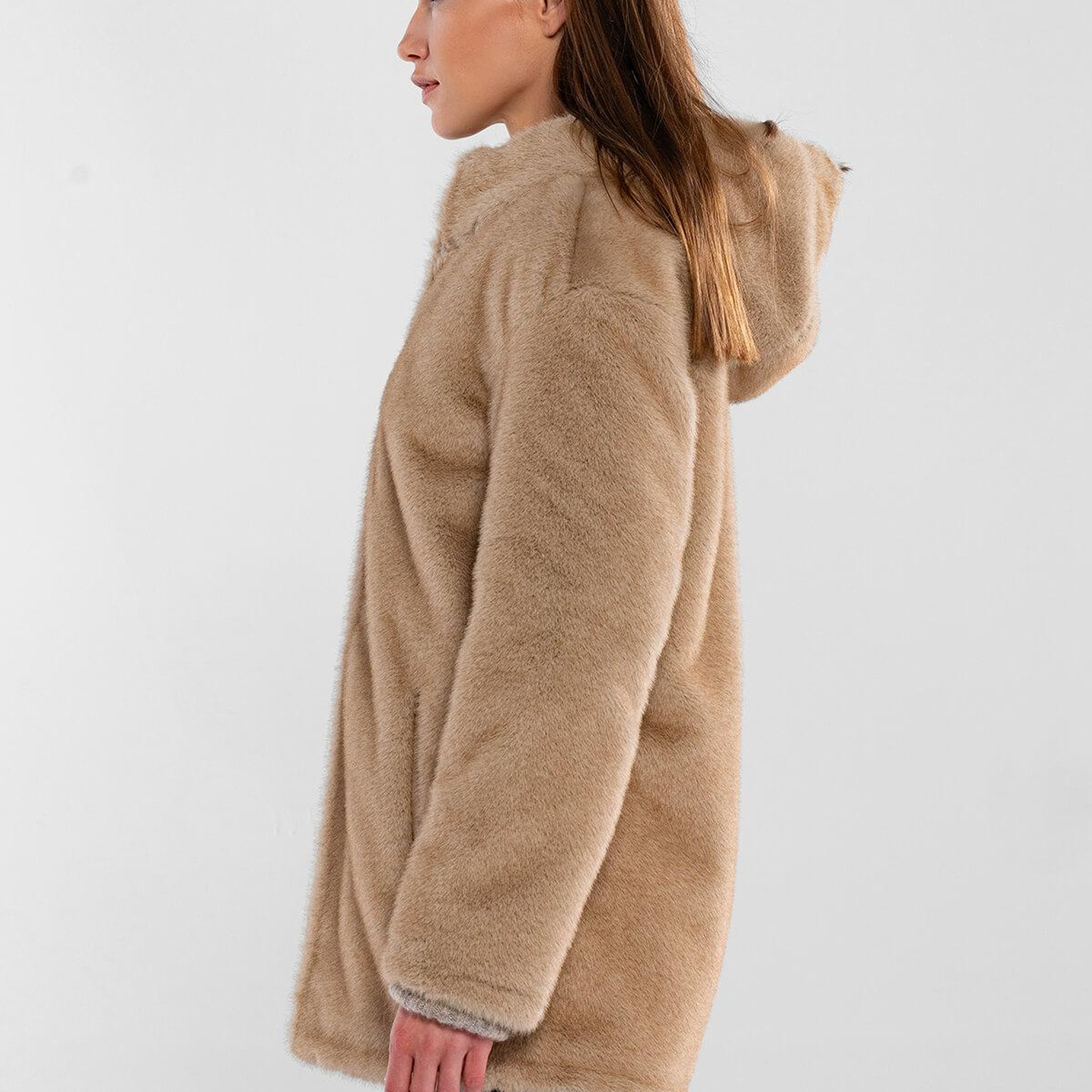 Tamer Tanca Kadın Peluş Vizon  Kumaş Mont Deri Mont