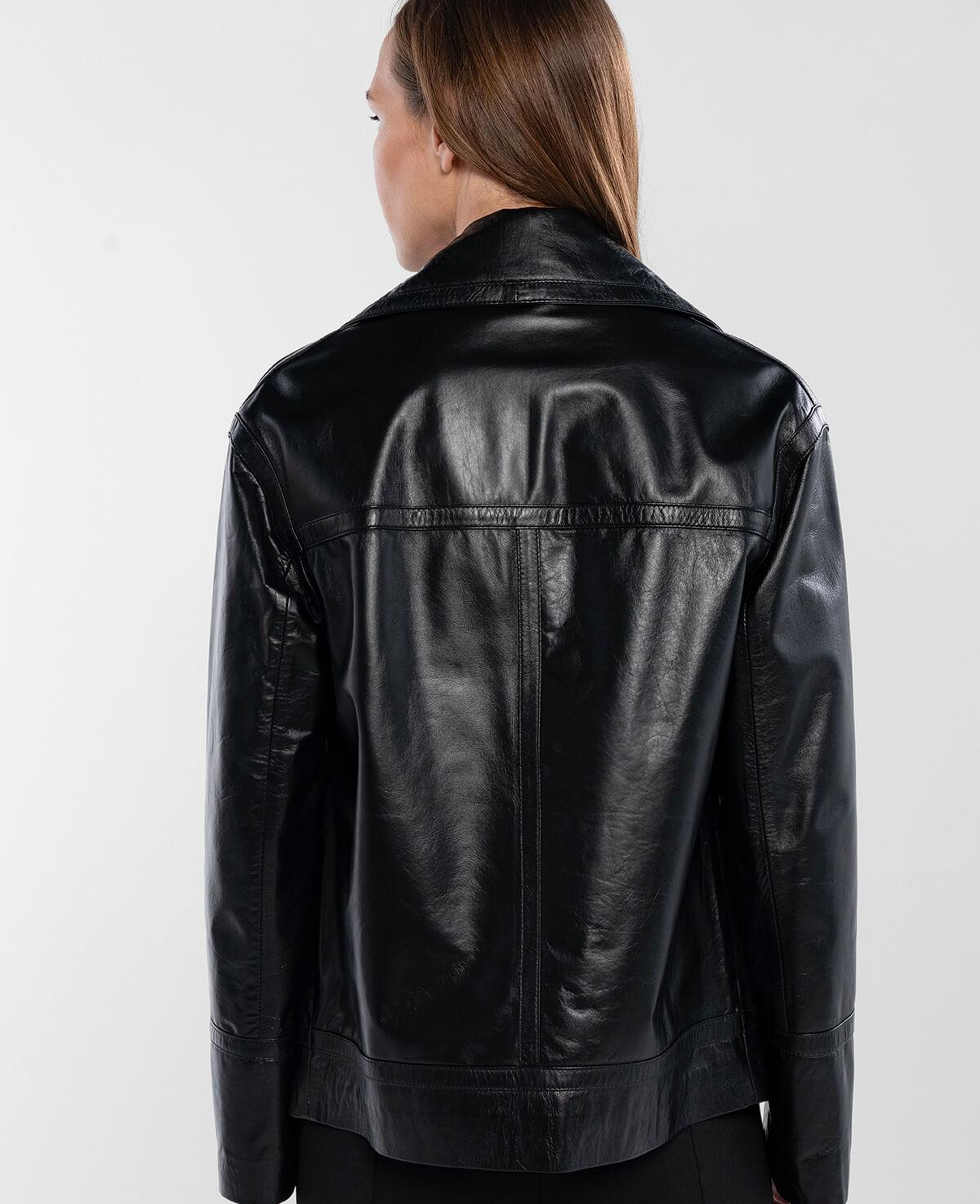 Tamer Tanca Kadın Hakiki Deri Siyah Deri Mont