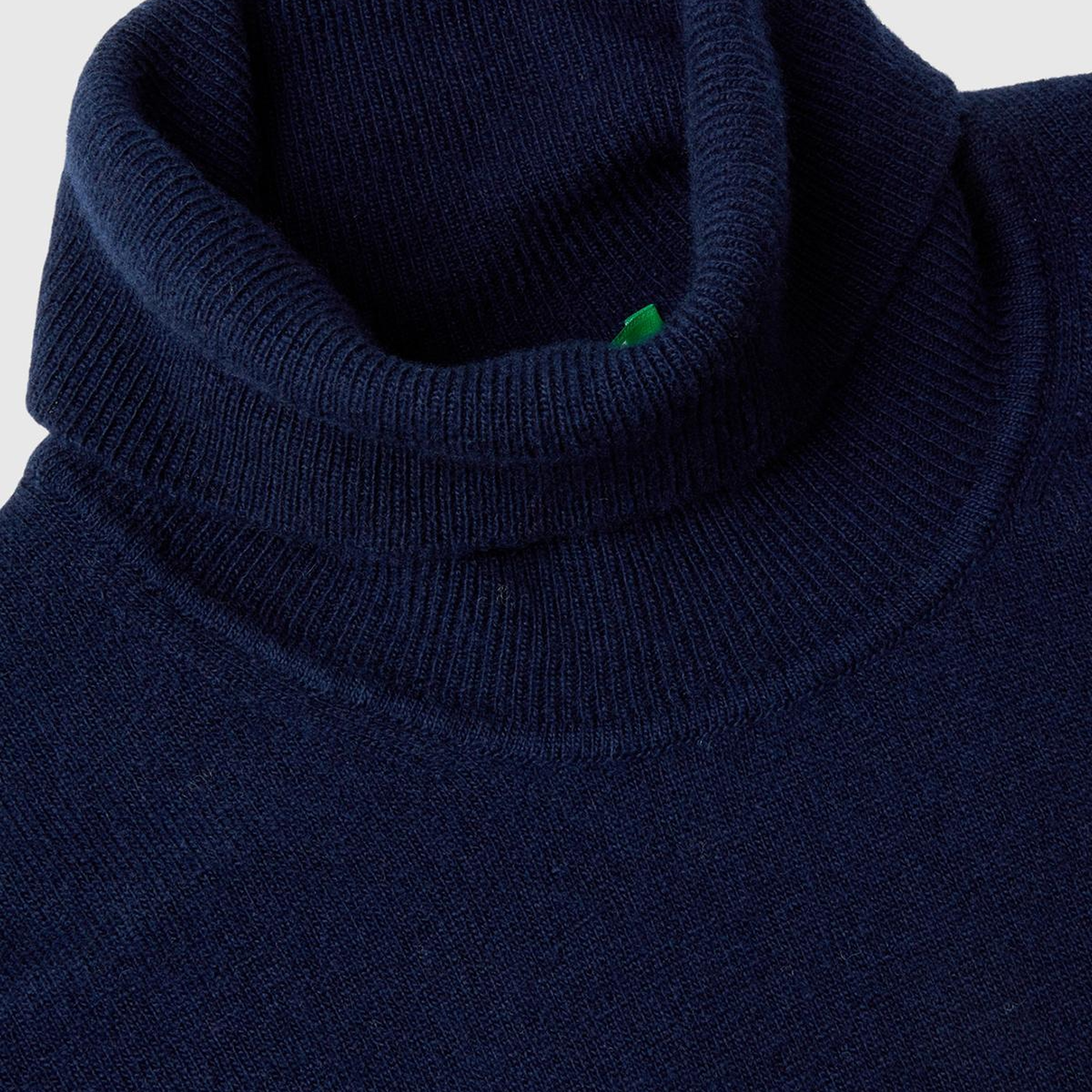 Erkek Lacivert %100 Merino Boğazlı  Kazak