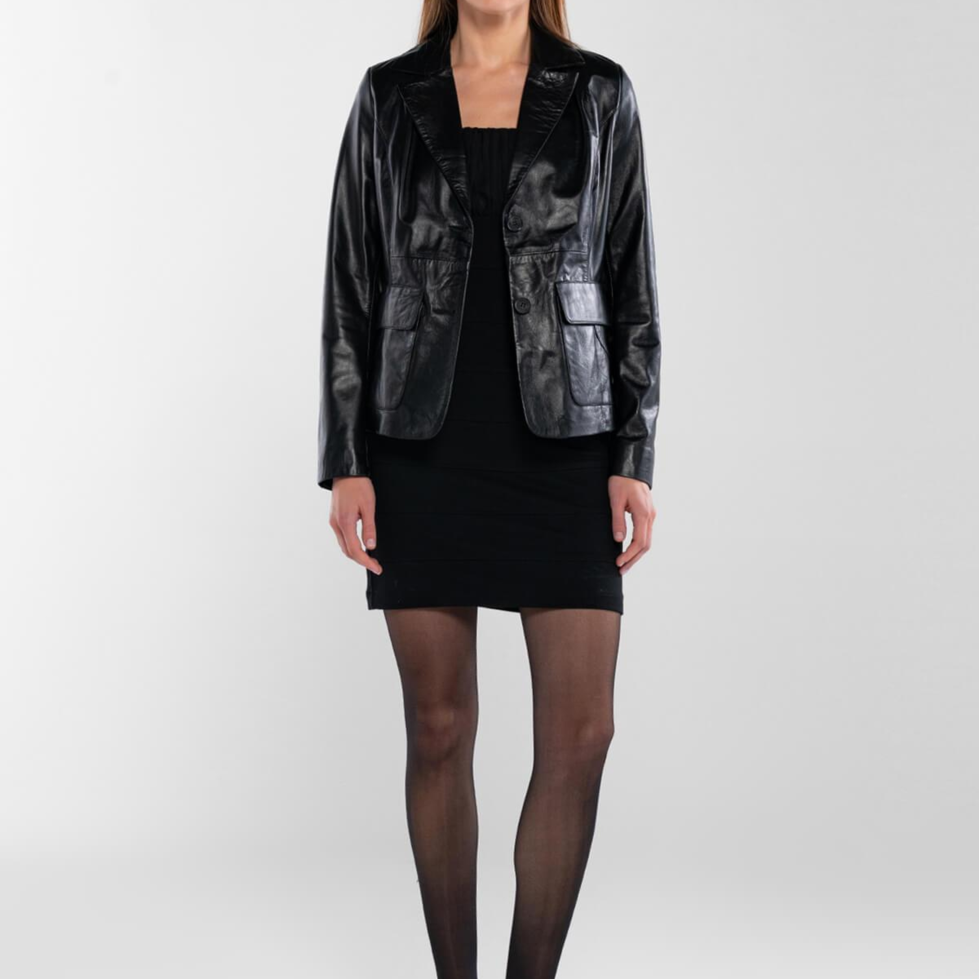 Tamer Tanca Kadın Hakiki Deri Siyah Deri Mont