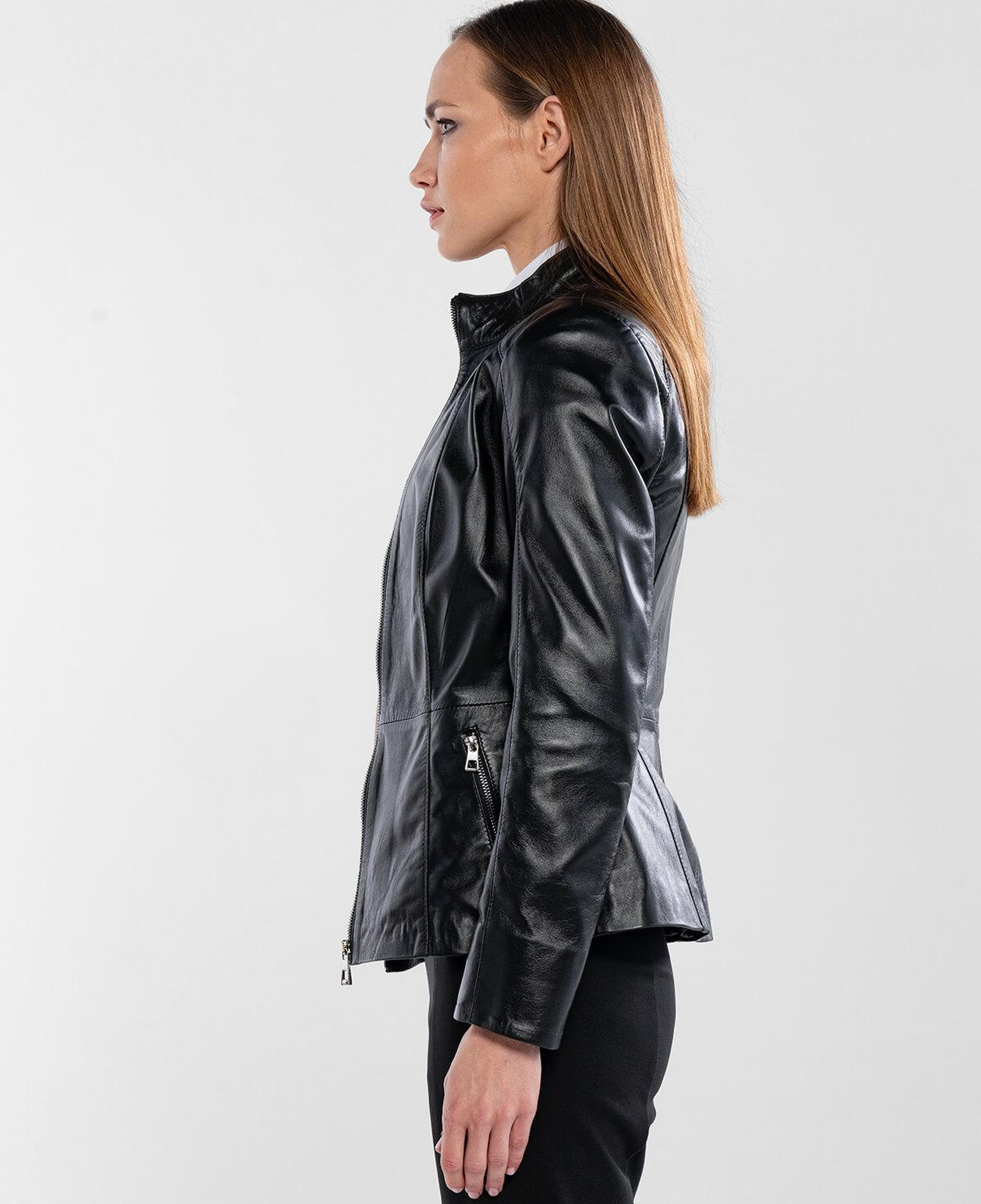 Tamer Tanca Kadın Hakiki Deri Siyah Deri Mont