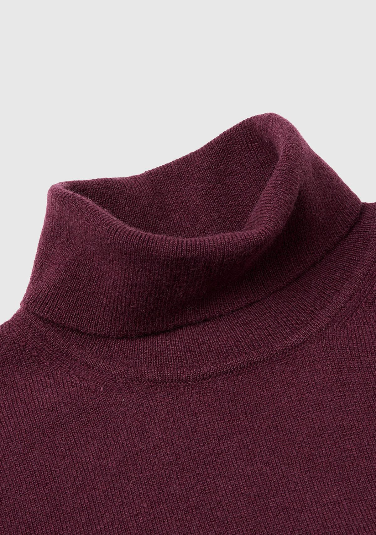 Erkek Mürdüm %100 Merino Boğazlı  Kazak