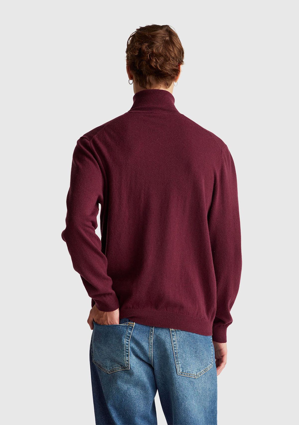 Erkek Mürdüm %100 Merino Boğazlı  Kazak