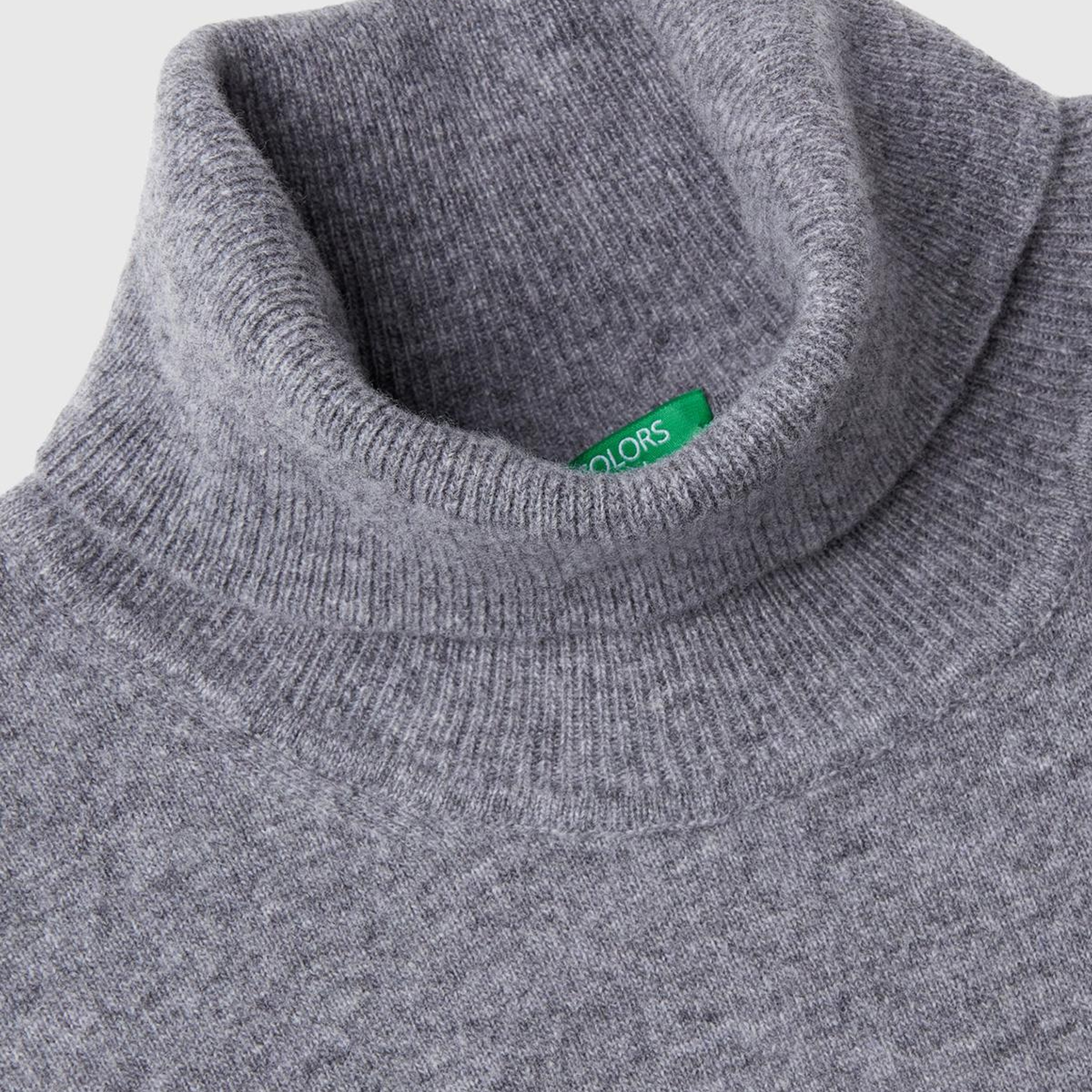 Erkek Antrasit Melanj %100 Merino Boğazlı  Kazak